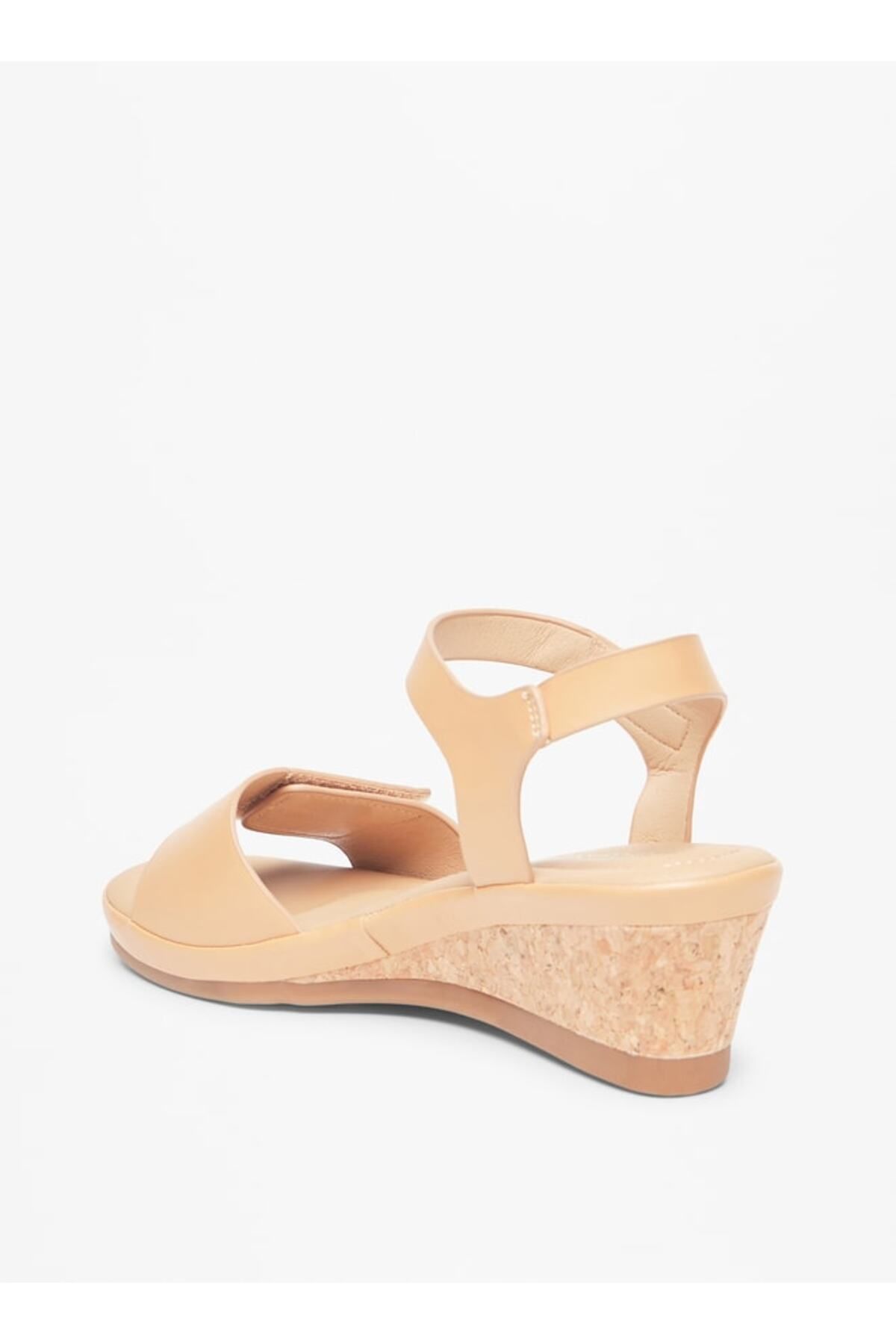 Le Confort-Solid Cork Wedge Sandals with Hook and Loop Closure 2
