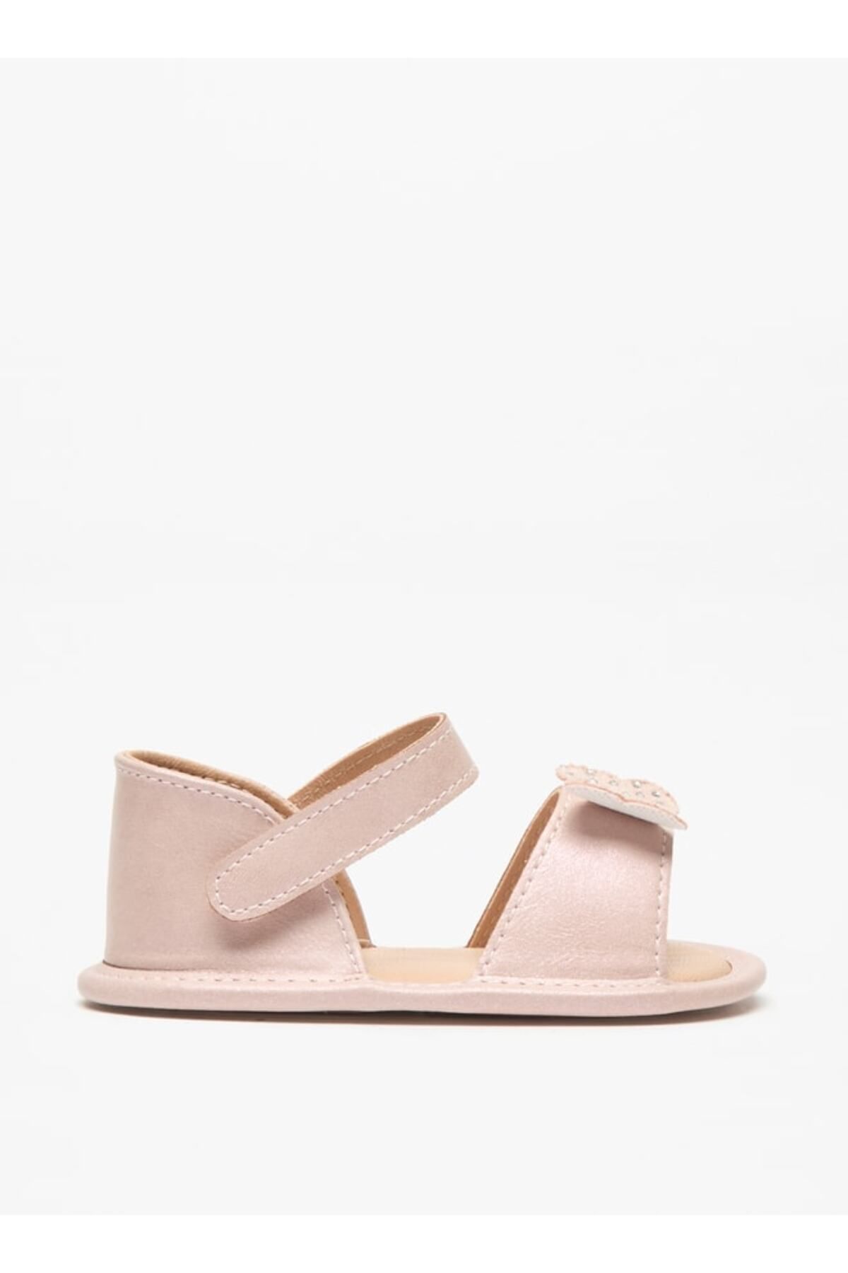 Barefeet-Bow Applique Open Toe Booties with Hook and Loop Closure 3