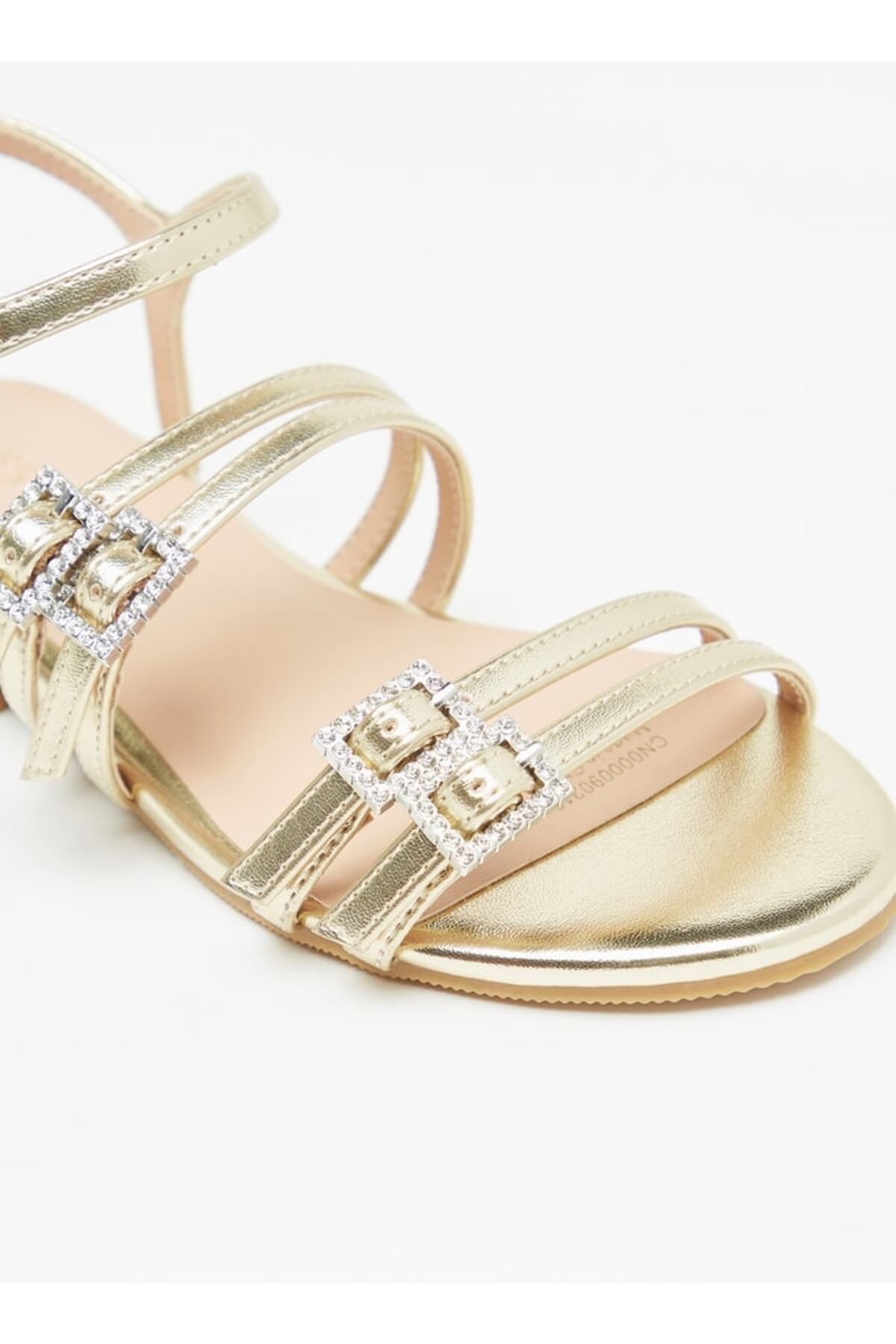 Celeste-Girls' Buckle Detail Sandals with Hook and Loop Closure 5