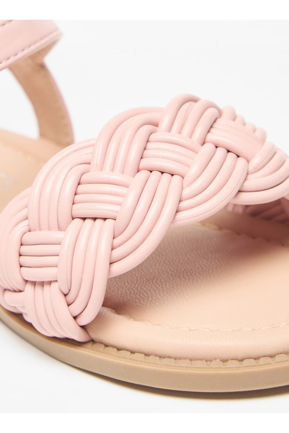 Juniors-Textured Sandals with Hook and Loop Closure 5