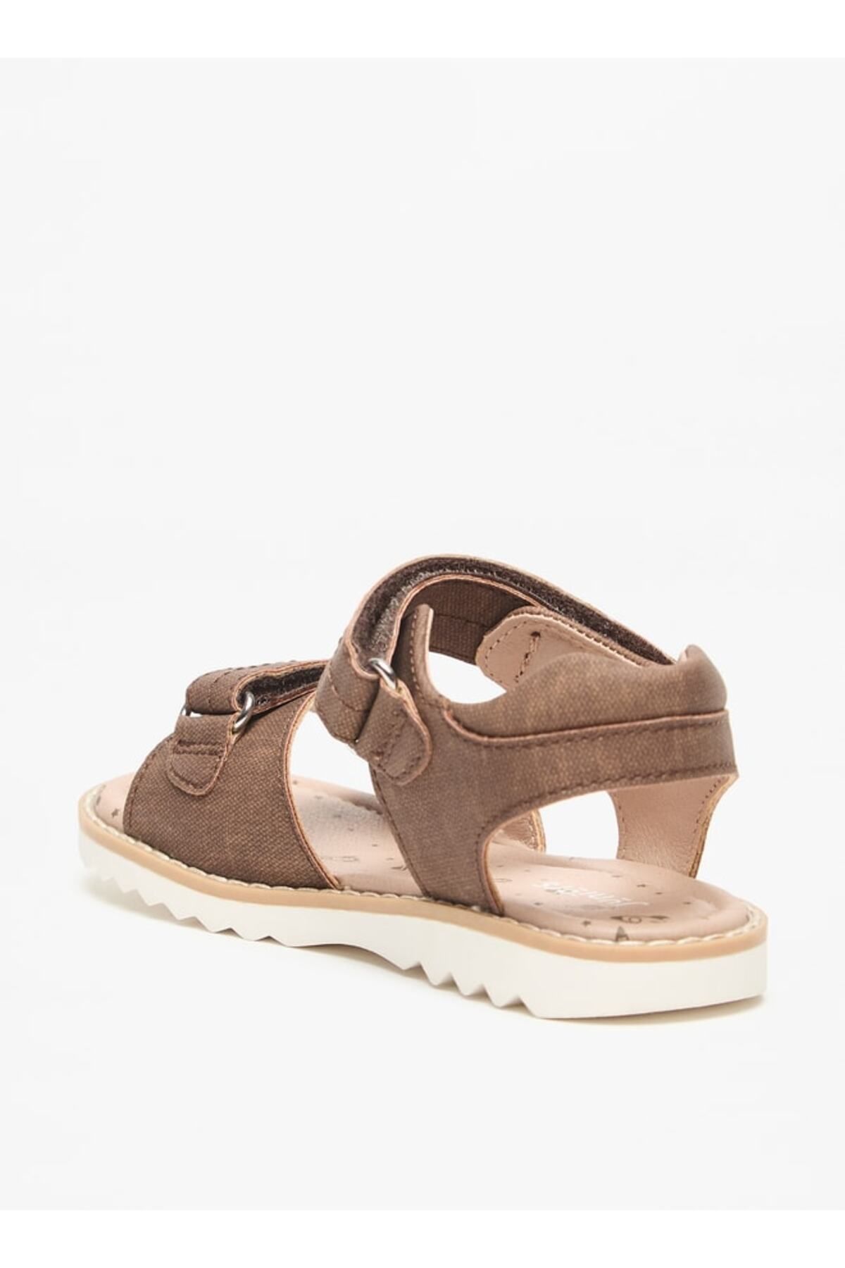 Juniors-Textured Sandals with Hook and Loop Closure 2
