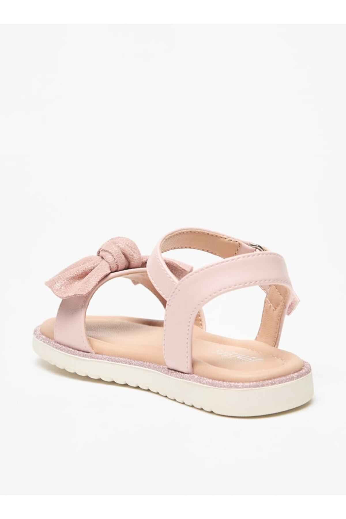 Juniors-Bow Detail Sandals with Hook and Loop Closure 2