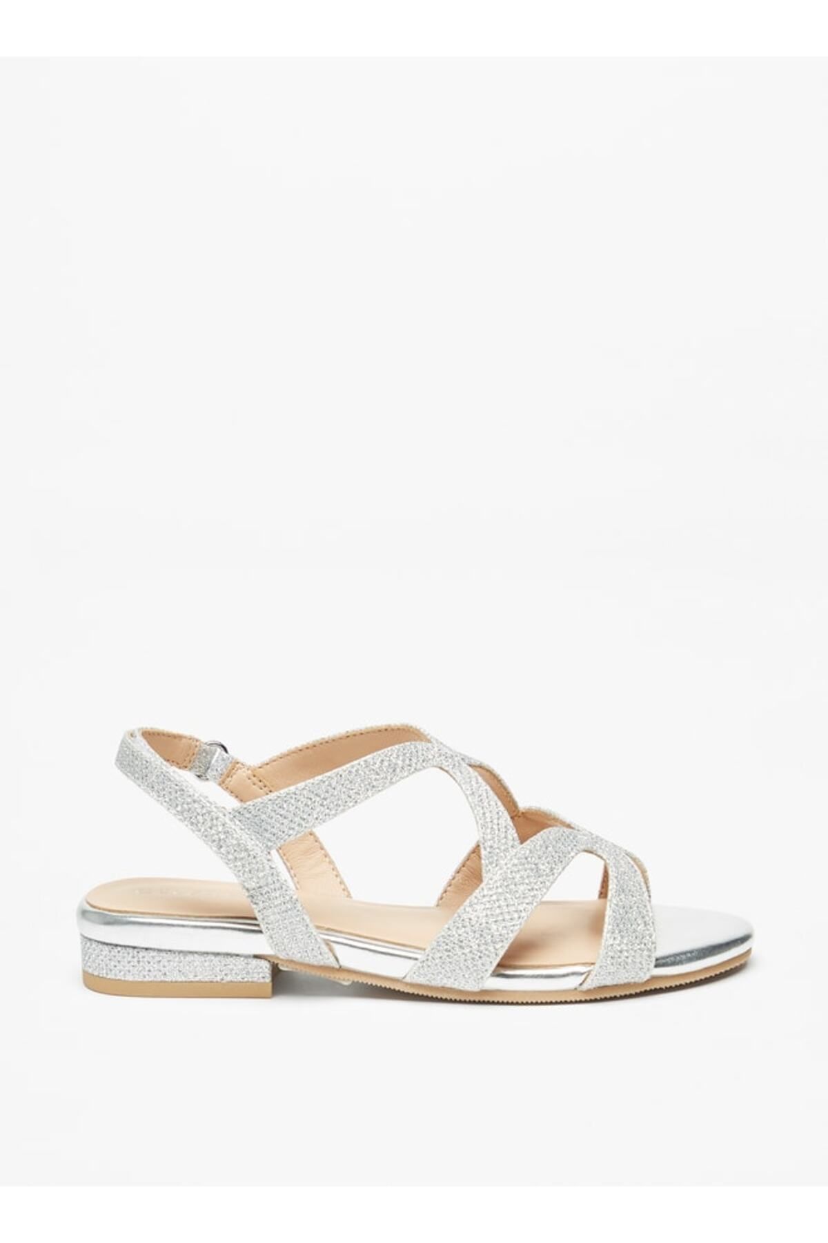 Celeste-Girls' Textured Flat Sandals with Hook and Loop Closure 3