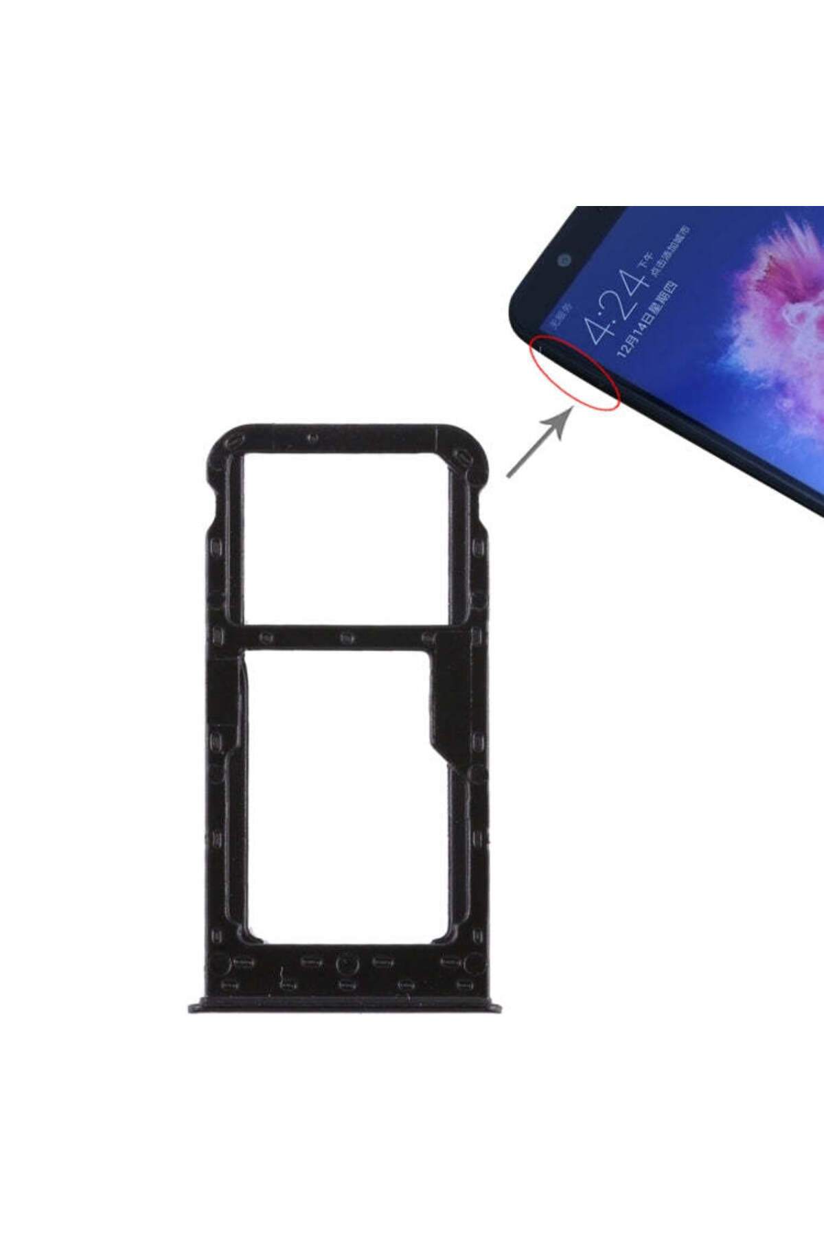 indirimplus Huawei P smart Uyumlu Sim Kart Tepsisi / Mikro SD Kart (7S' (Siyah)