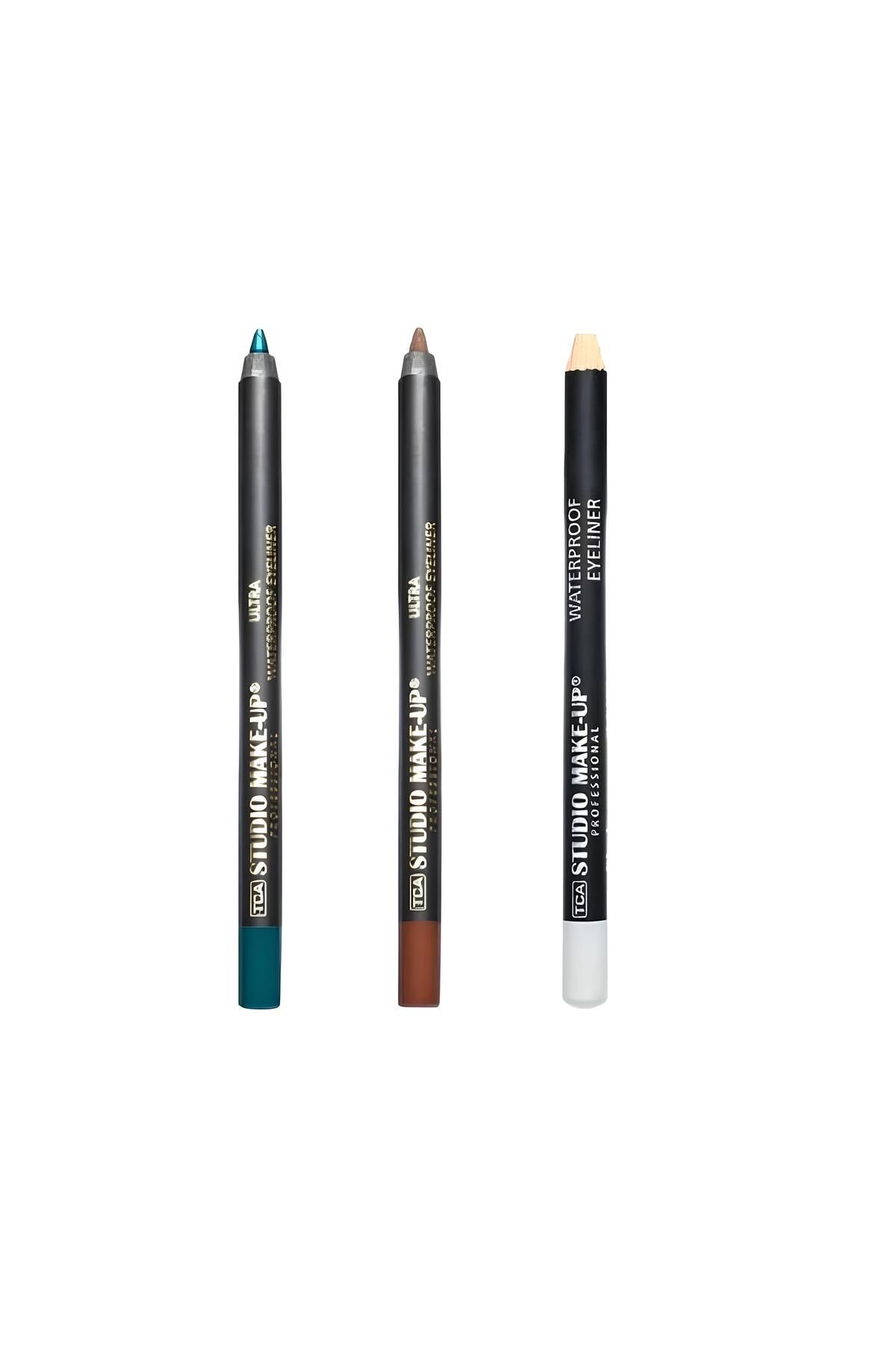 TCA Studio Make Up-Ultra Waterproof 3-Piece Colorful Eyeliner Eye Pencil Set 1