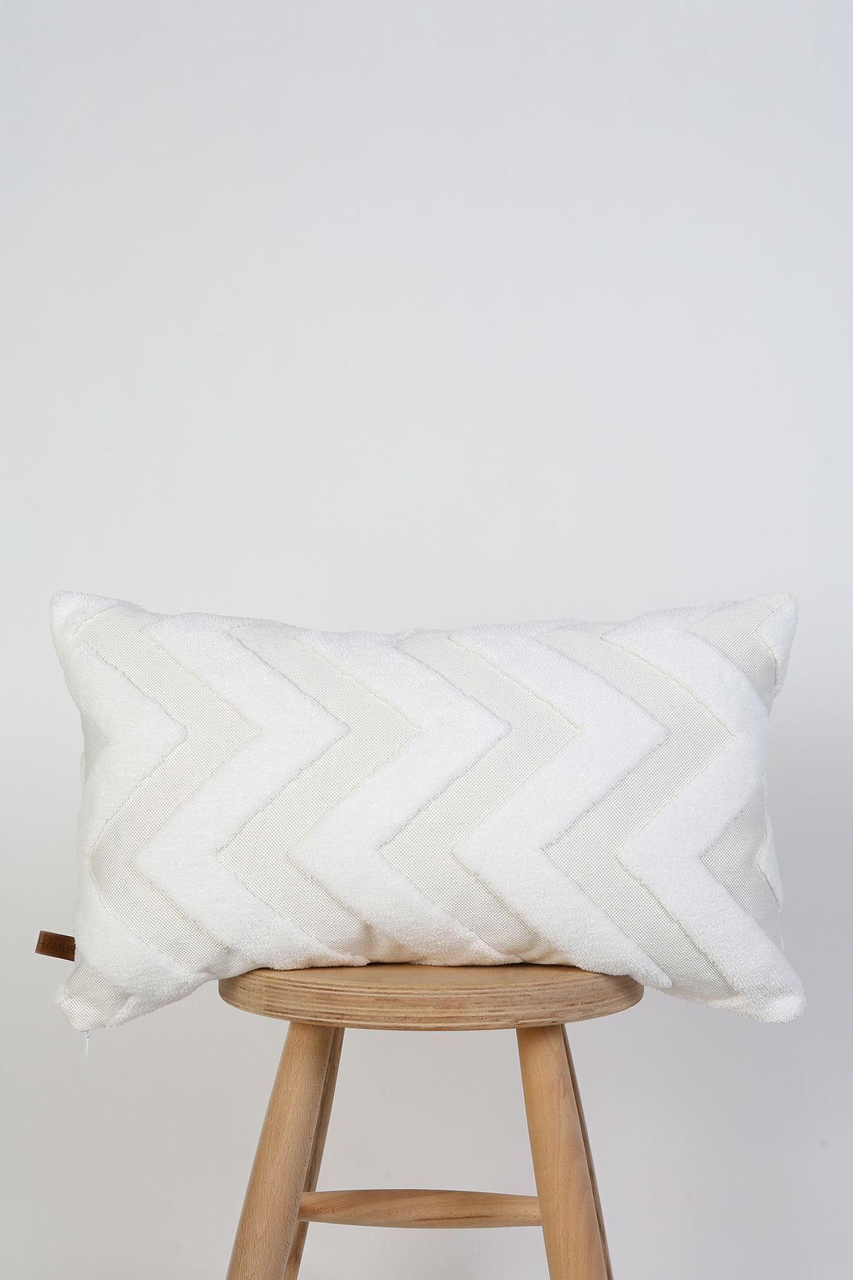 HAMUR-Bohemian Special Design Punch Punch Pattern Decorative Rectangular Throw Pillow Cover Line Ecru 5