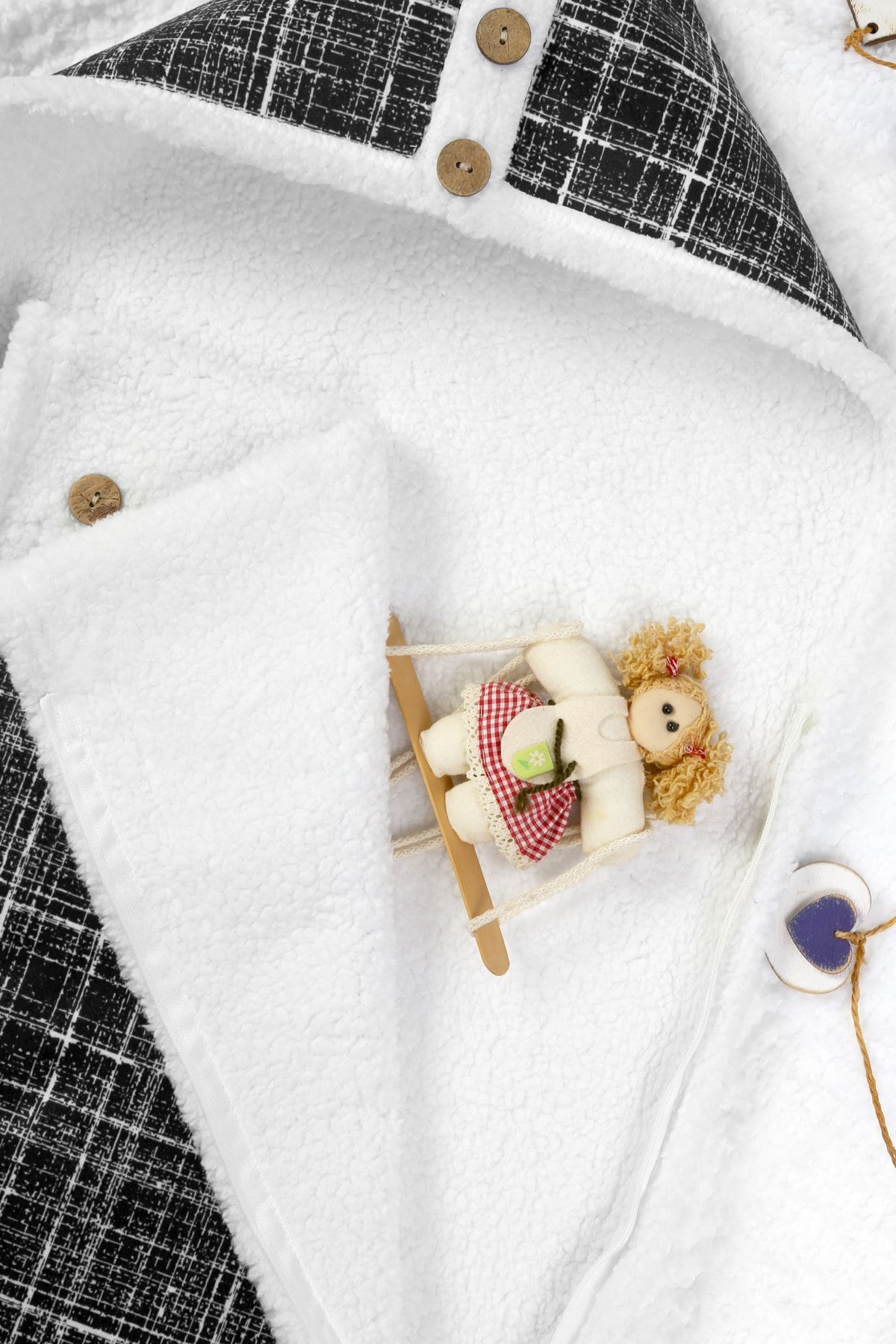 HAMUR Bebek Dış Kundak Battaniyesi Uyku Tulumu Bebek Arabası Puset Minderi Örtüsü Fluffy Battaniye Bb-506 fotoğrafı 2 (önizleme)