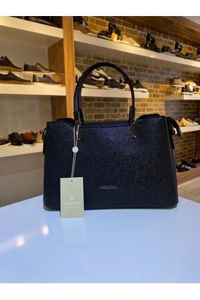 Armine ARMİNE Kadın Kaliteli ve Şık Siyah Parıtılı El ve Omuz Çantası