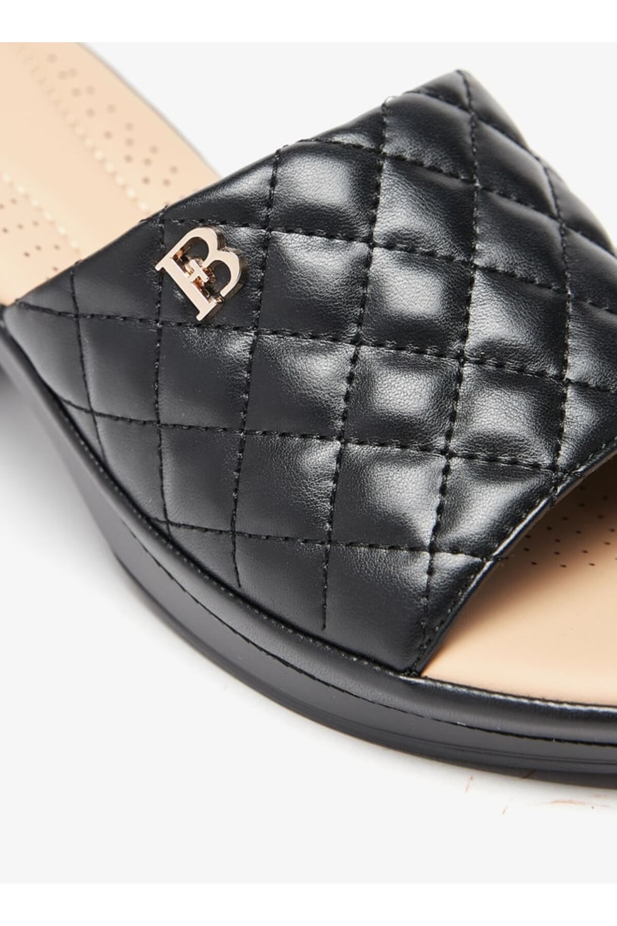 Flora Bella by Shoexpress-Quilted Block Heels Slip-On Sandals 5