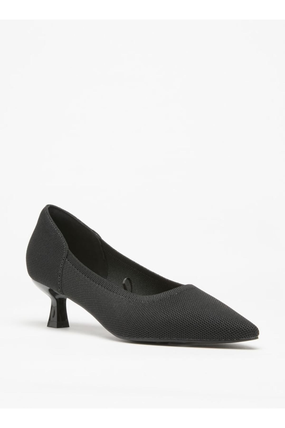 Flora Bella by Shoexpress-Textured Pointed Toe Slip-On Pumps with Kitten Heels 1
