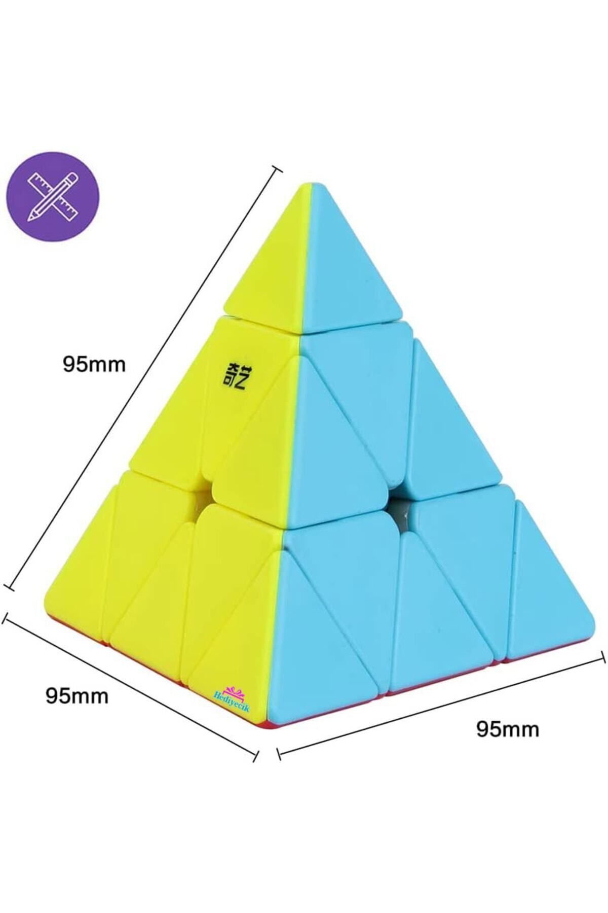 hediyecik-Qiyi Qiming S2 Pyraminx Intelligence Cube Rubik's Cube Non-Sticky 7