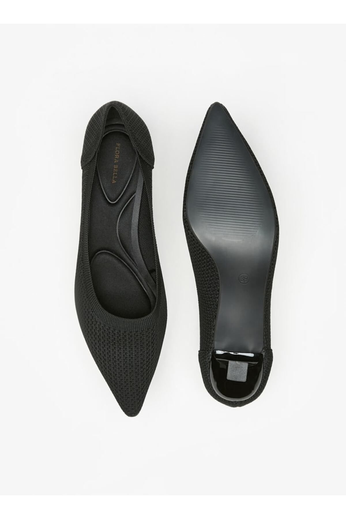Flora Bella by Shoexpress-Textured Pointed Toe Pumps with Stiletto Heels 4