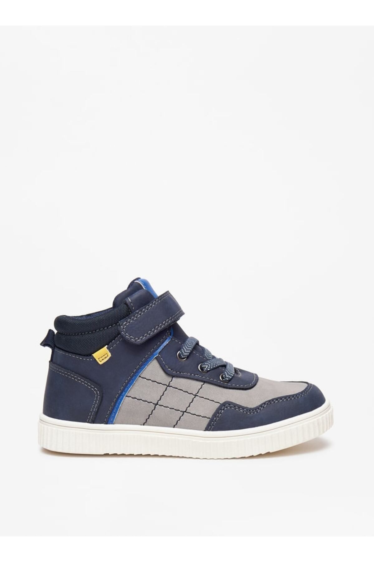 LBL by Shoexpress-Stitch Detail High Top Sneakers with Hook and Loop Closure 3