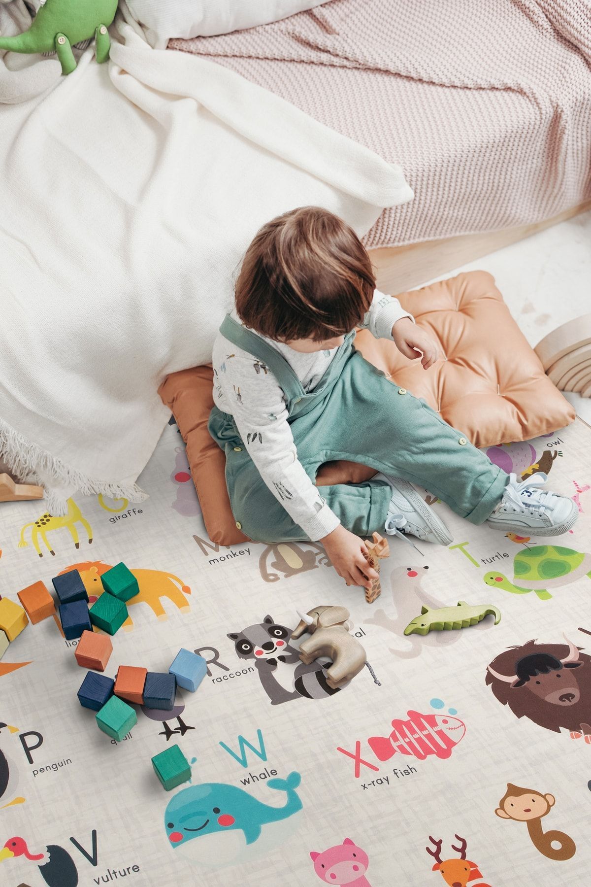 HAMUR Animals Oyun Matı Bebek Çocuk Halısı Hayvanlar Sayılar Yenidoğan Yumuşak Aktivite Etkinlik Örtüsü fotoğrafı 2 (önizleme)