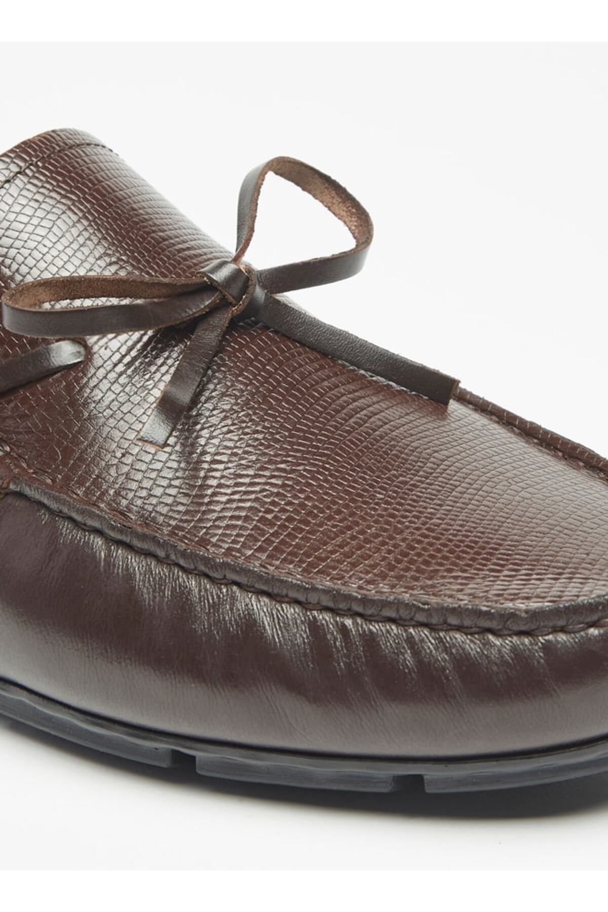 LBL by Shoexpress-Textured Slip-On Moccasins with Bow Detail 5