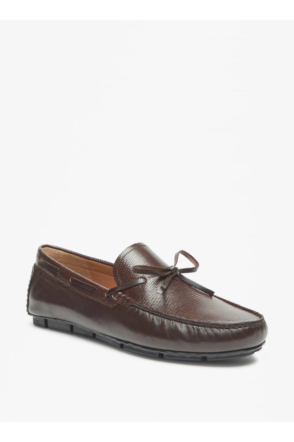 LBL by Shoexpress-Textured Slip-On Moccasins with Bow Detail 1