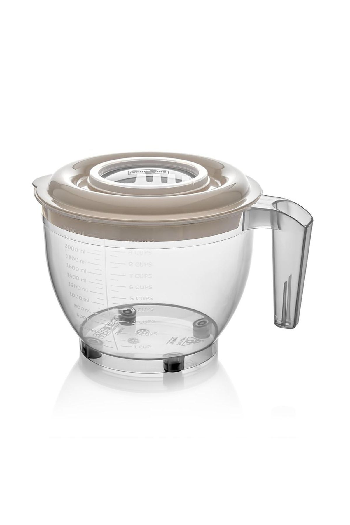 Ecolux-Mixer Bowl with Lid 2400 Ml Mixing Bowl with Handle Whisk Bowl - White 3