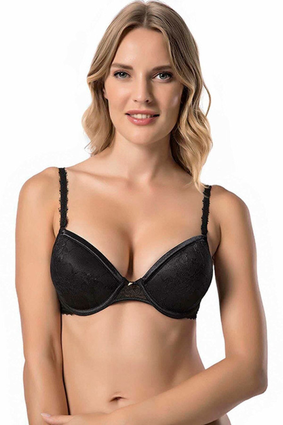 Le Jardin-Sutien push-up din dantelă neagră pentru damă  1