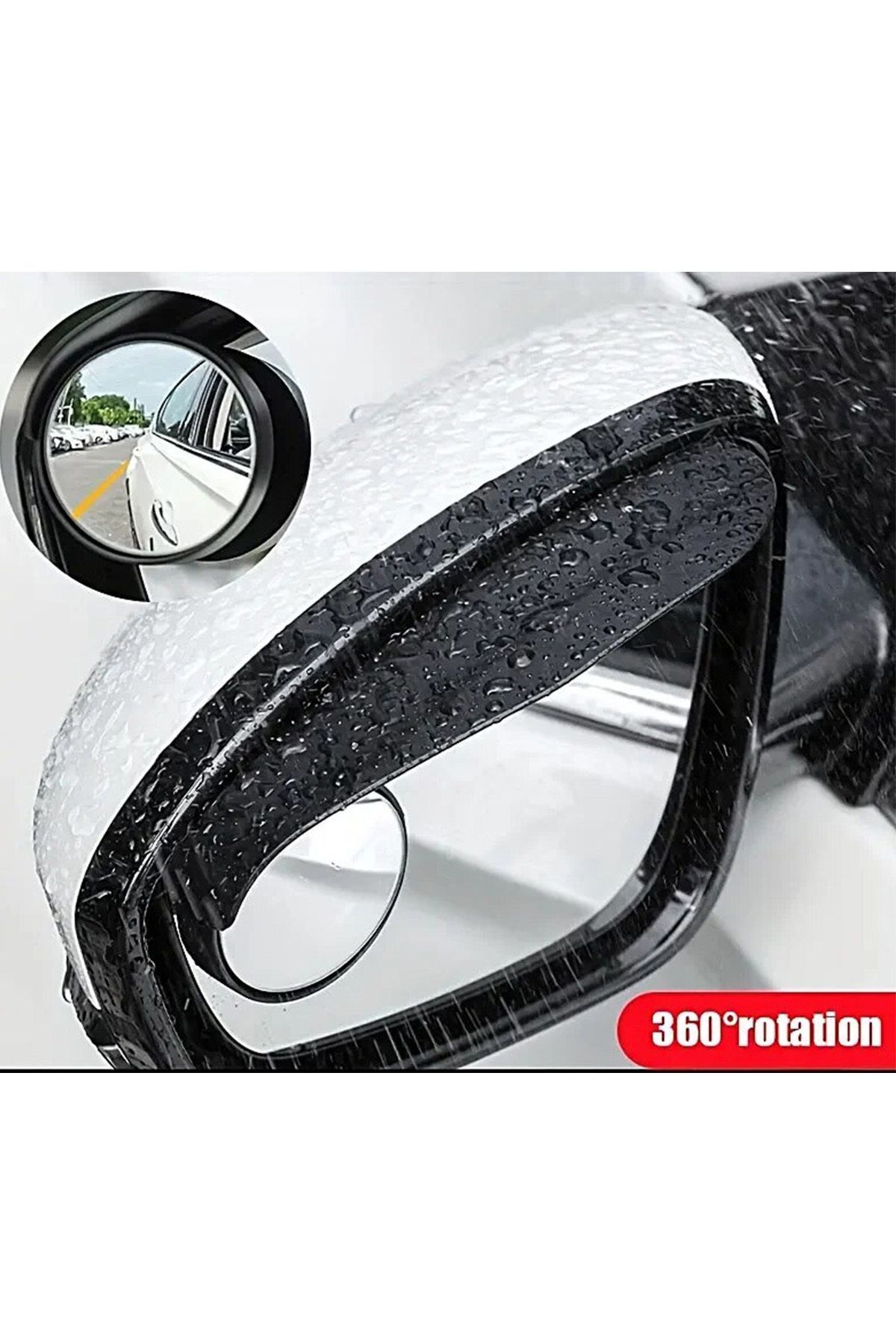 MeyZone Oto Araç Kör Nokta Ayna + Dış Yan Ayna Yağmur Koruyucu Rüzgarlık Karbon 2 Adet