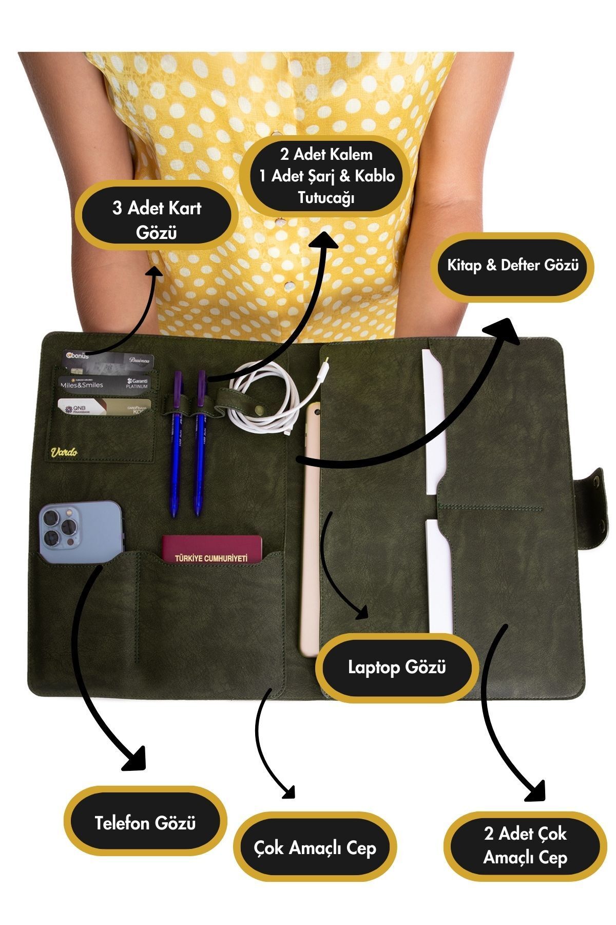Ingrıd 34x24,5 Cm Macbook Air/pro 13-14 Inç, Ipad Organizer Notebook & Evrak & Tablet Çantası