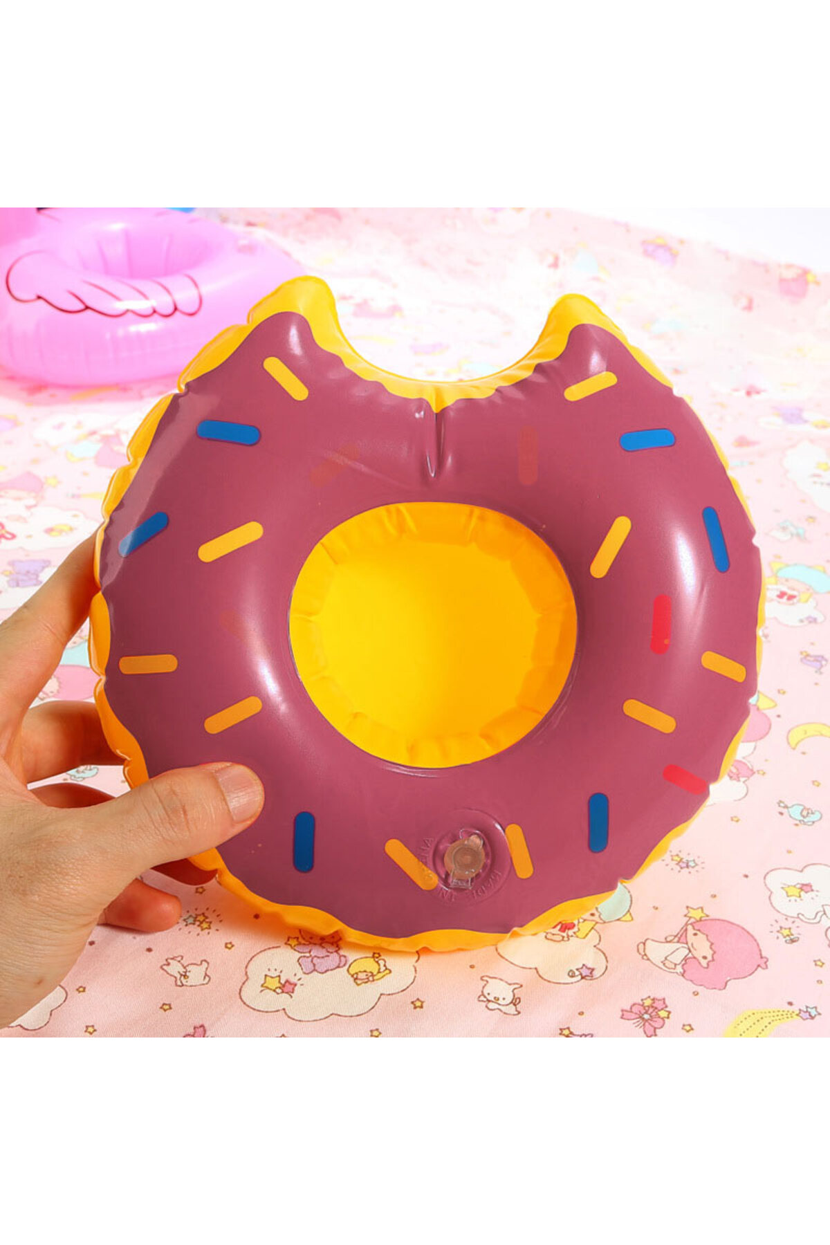 Deniz Yatağı Şişme Bardak Tutucu Donut Mor 3