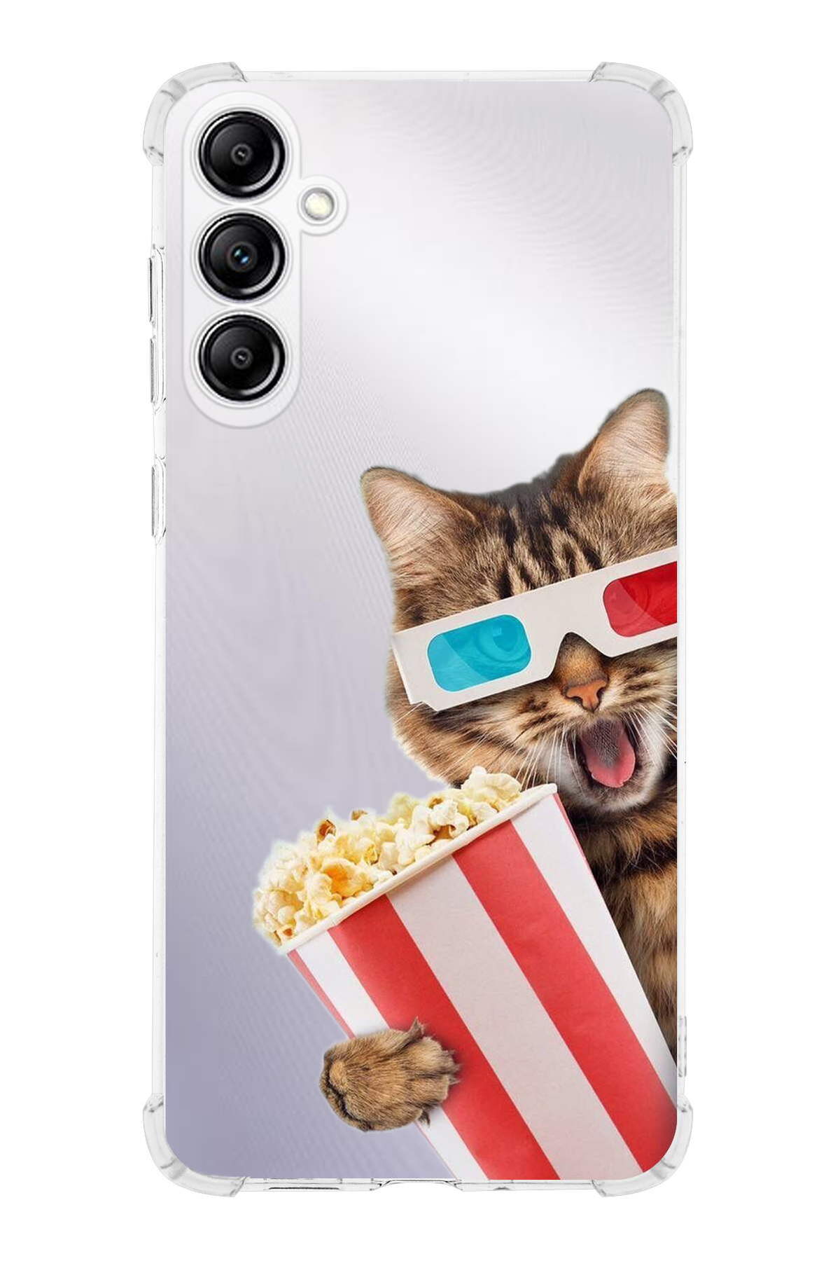Samsung Galaxy A24 Uyumlu Kedi 1 Baskılı Şeffaf Köşe Korumalı Antişok Kılıf