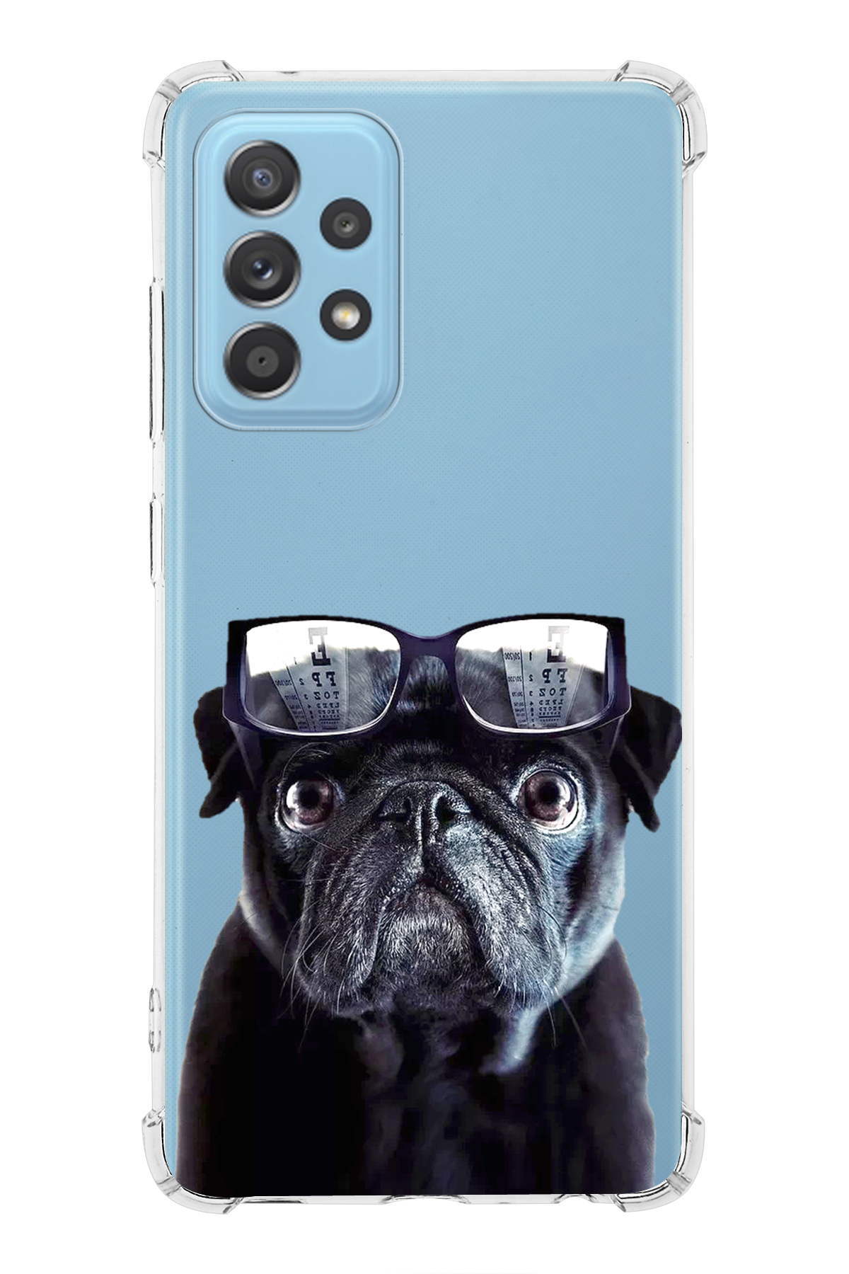 Samsung A52S 5G Uyumlu Köpek 3 Baskılı Şeffaf Köşe Korumalı Antişok Kılıf