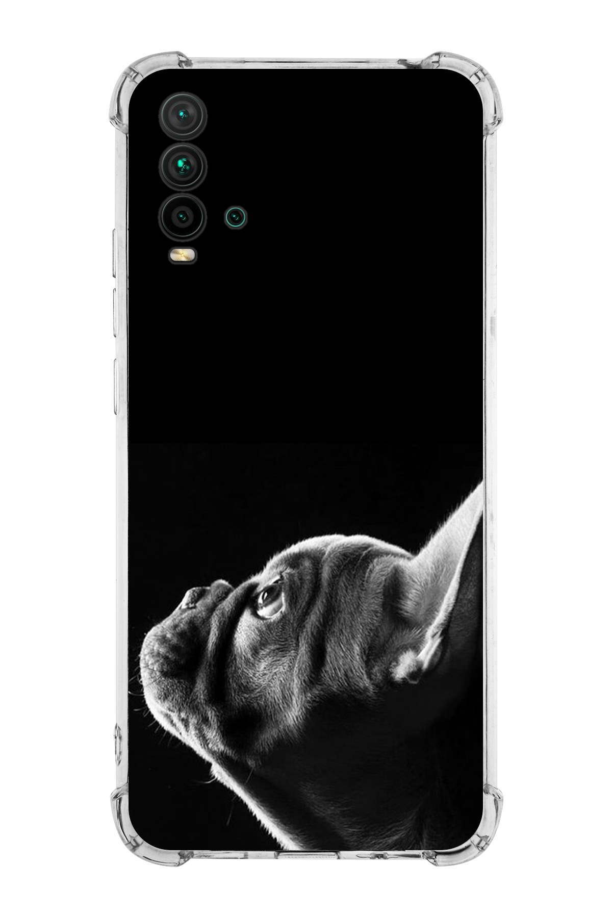 Xiaomi Redmi 9T Uyumlu Köpek 1 Baskılı Şeffaf Köşe Korumalı Antişok Kılıf