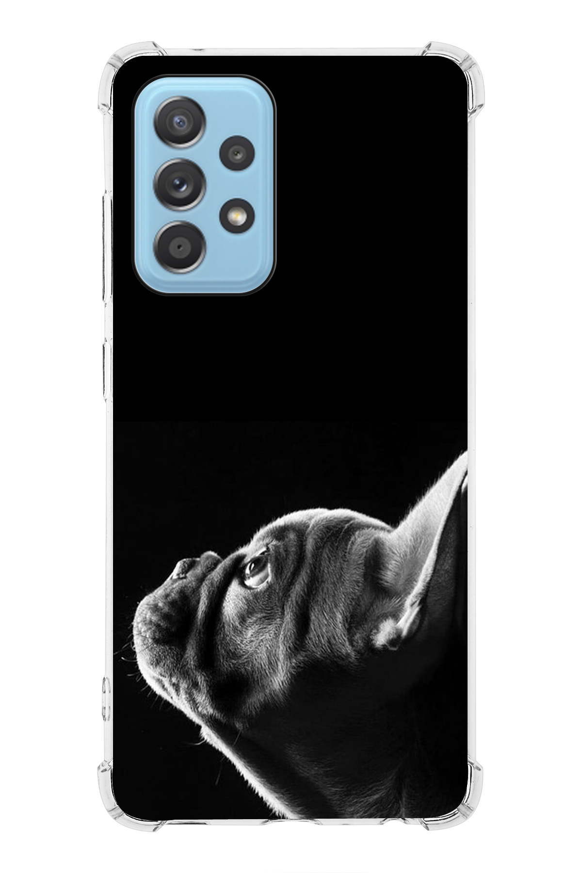 Samsung Galaxy A52 Uyumlu Köpek 1 Baskılı Şeffaf Köşe Korumalı Antişok Kılıf