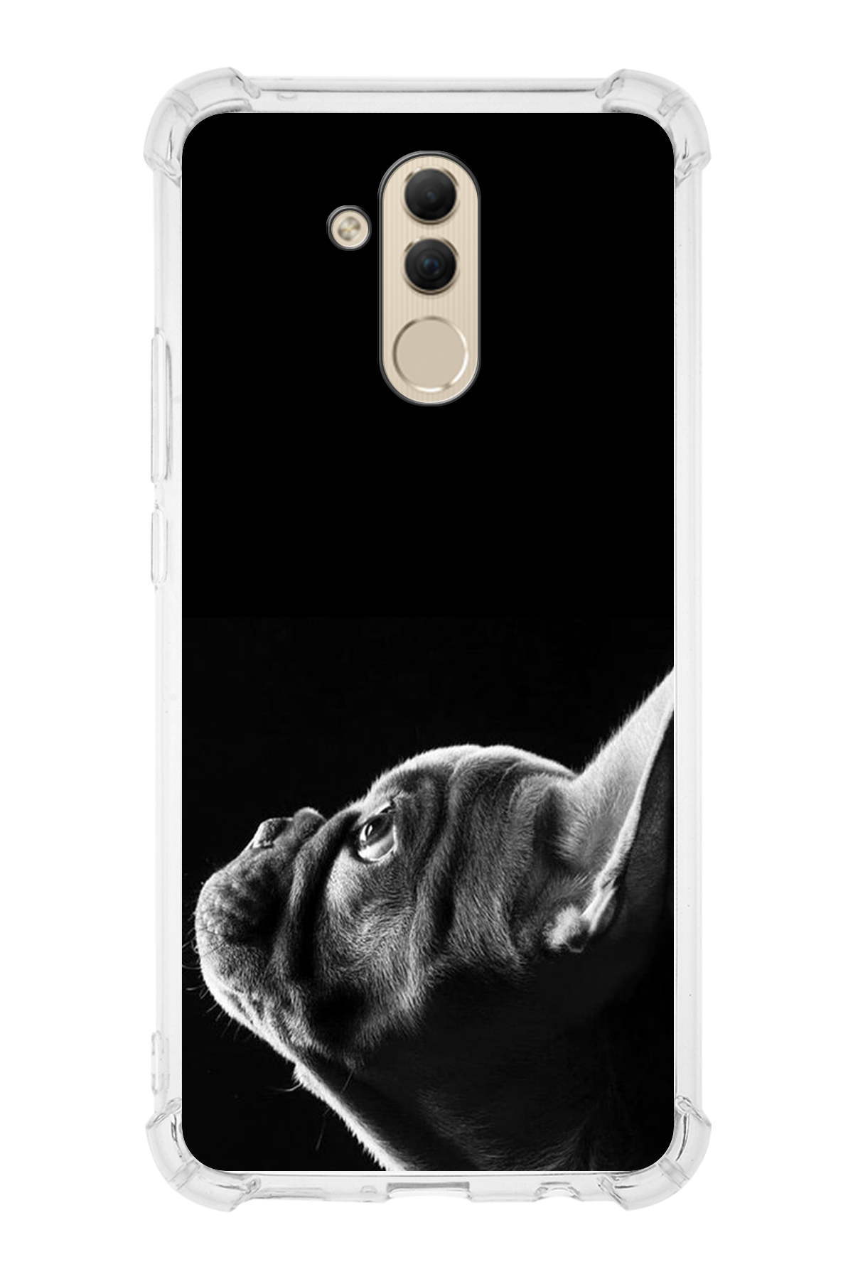 Huawei Mate 10 Lite Uyumlu Köpek 1 Baskılı Şeffaf Köşe Korumalı Antişok Kılıf