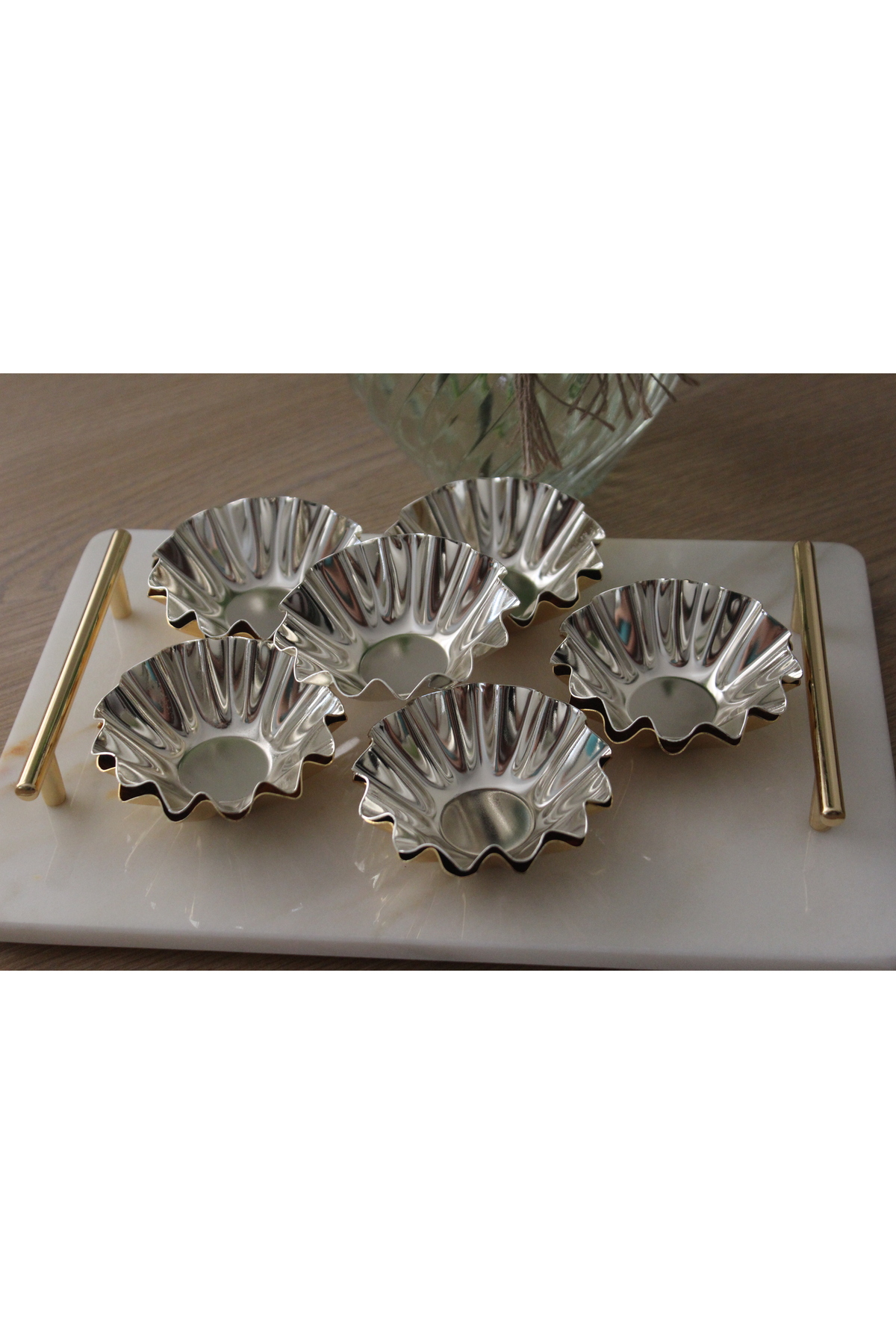 Dumans home Metal  Kahve Yanı Şekerlik Lokumluk Drajelik 6 adet