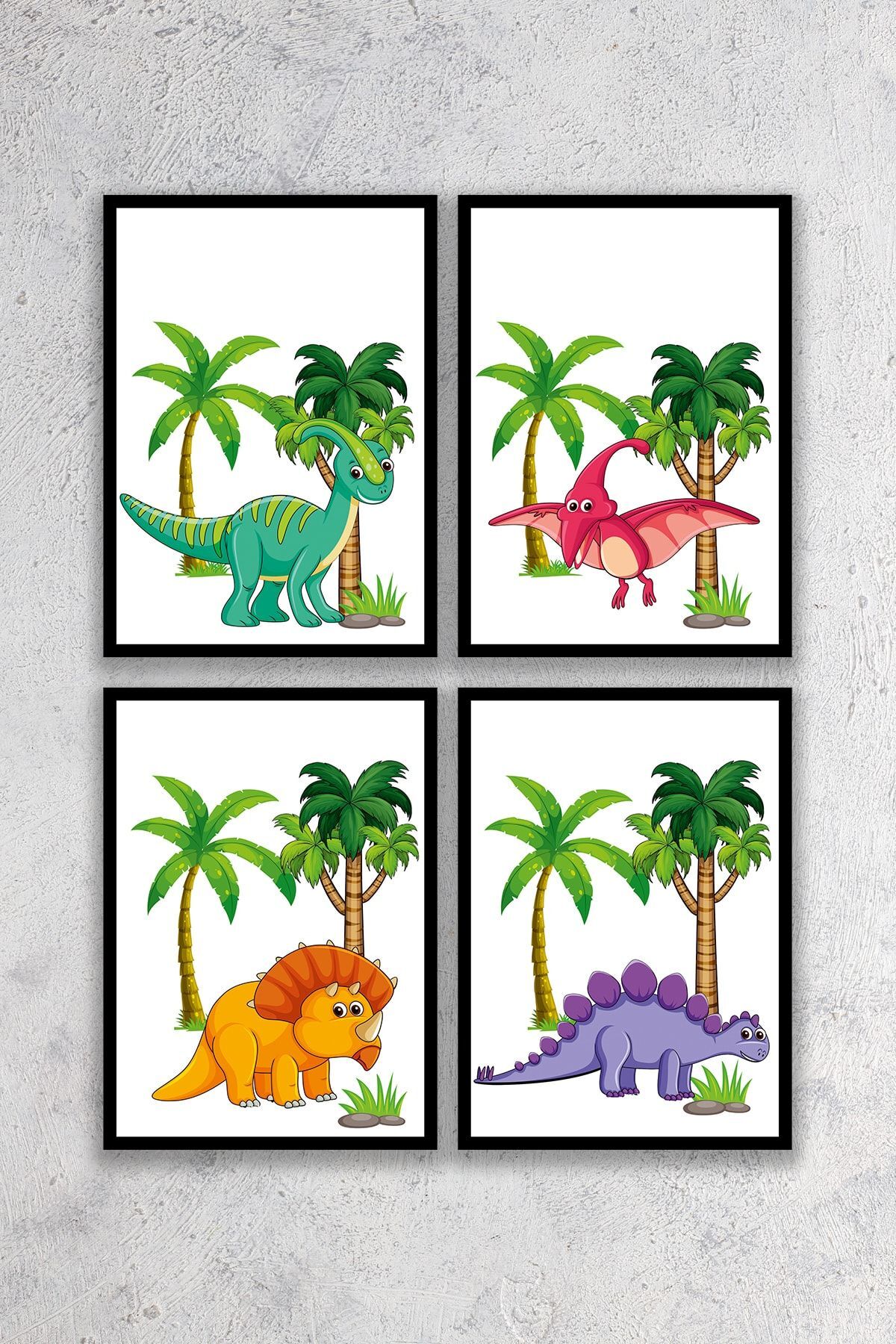 Dinosaur Design Baby & Kids Room Mdf Wall Table Set 3pcs