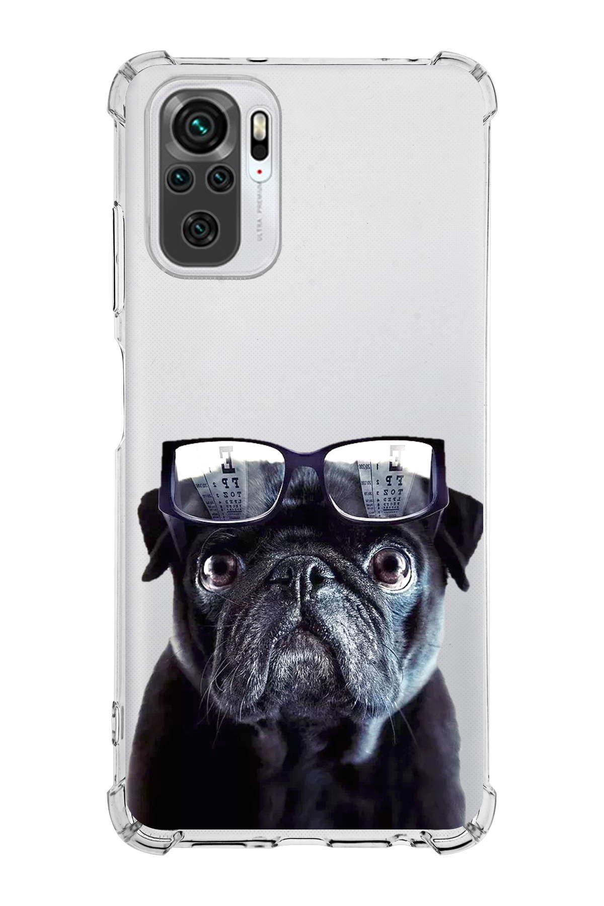 Redmi 10 Uyumlu Köpek 3 Baskılı Şeffaf Köşe Korumalı Antişok Kılıf