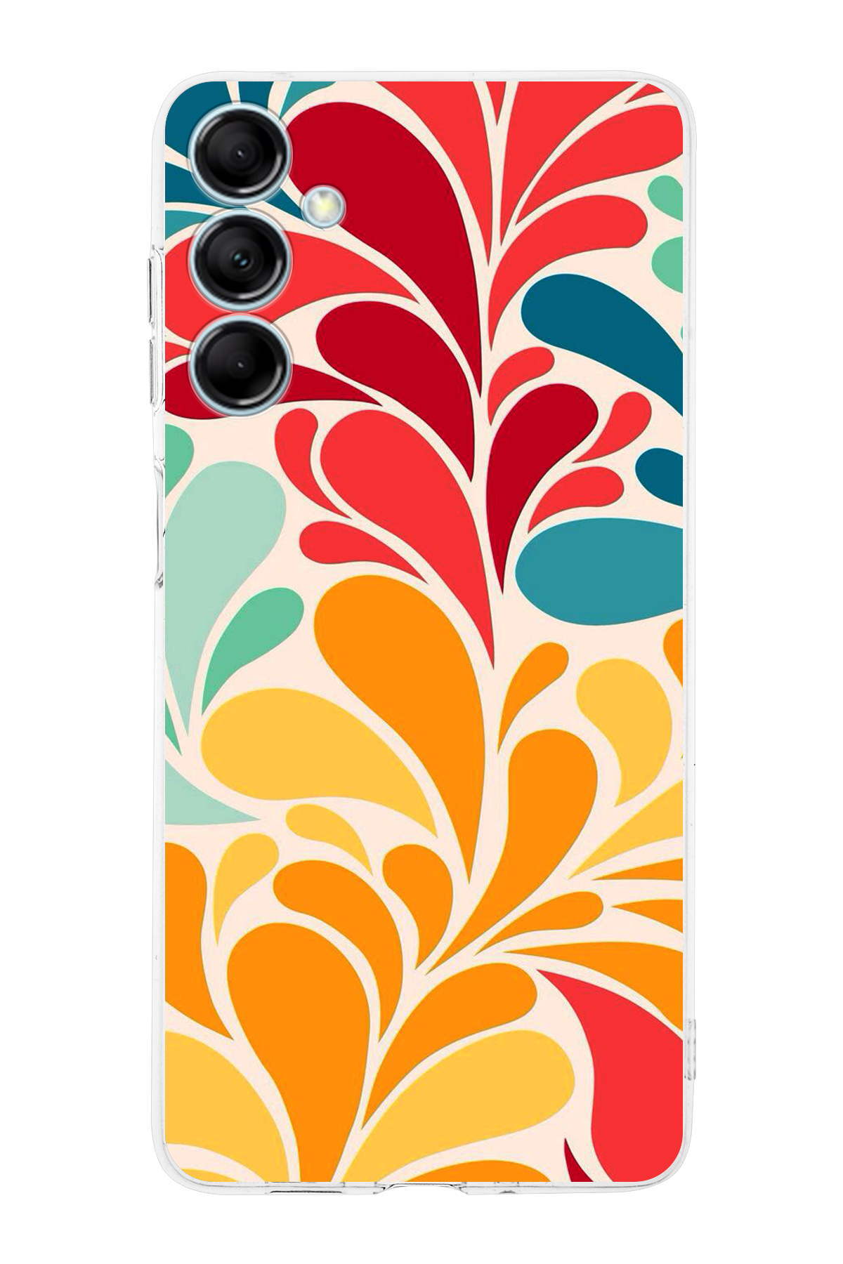 Samsung Galaxy M14 ile Uyumlu Retro Color 5 Kamera Korumalı Şeffaf Kılıf