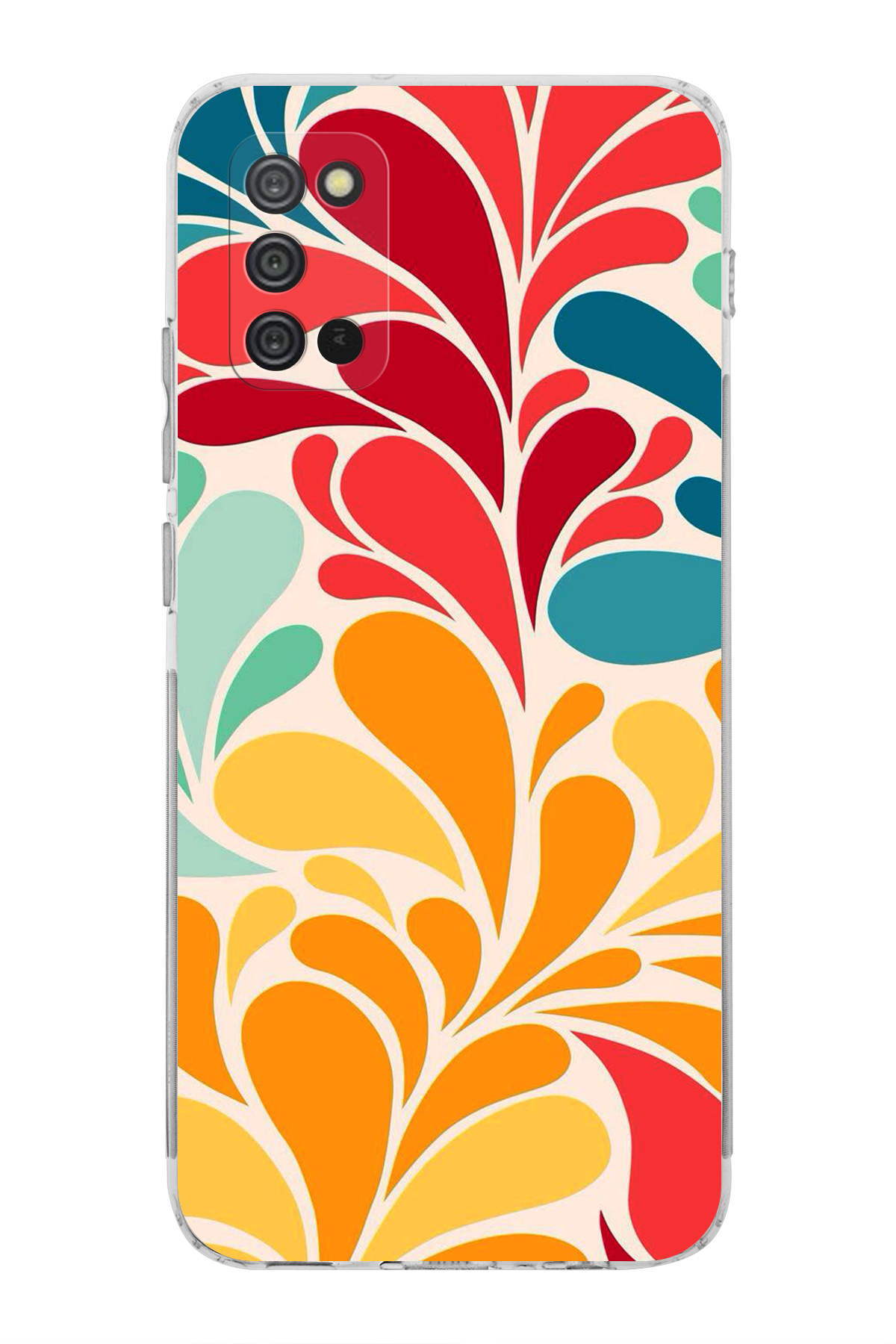 Samsung Galaxy A02s ile Uyumlu Retro Color 5 Kamera Korumalı Şeffaf Kılıf