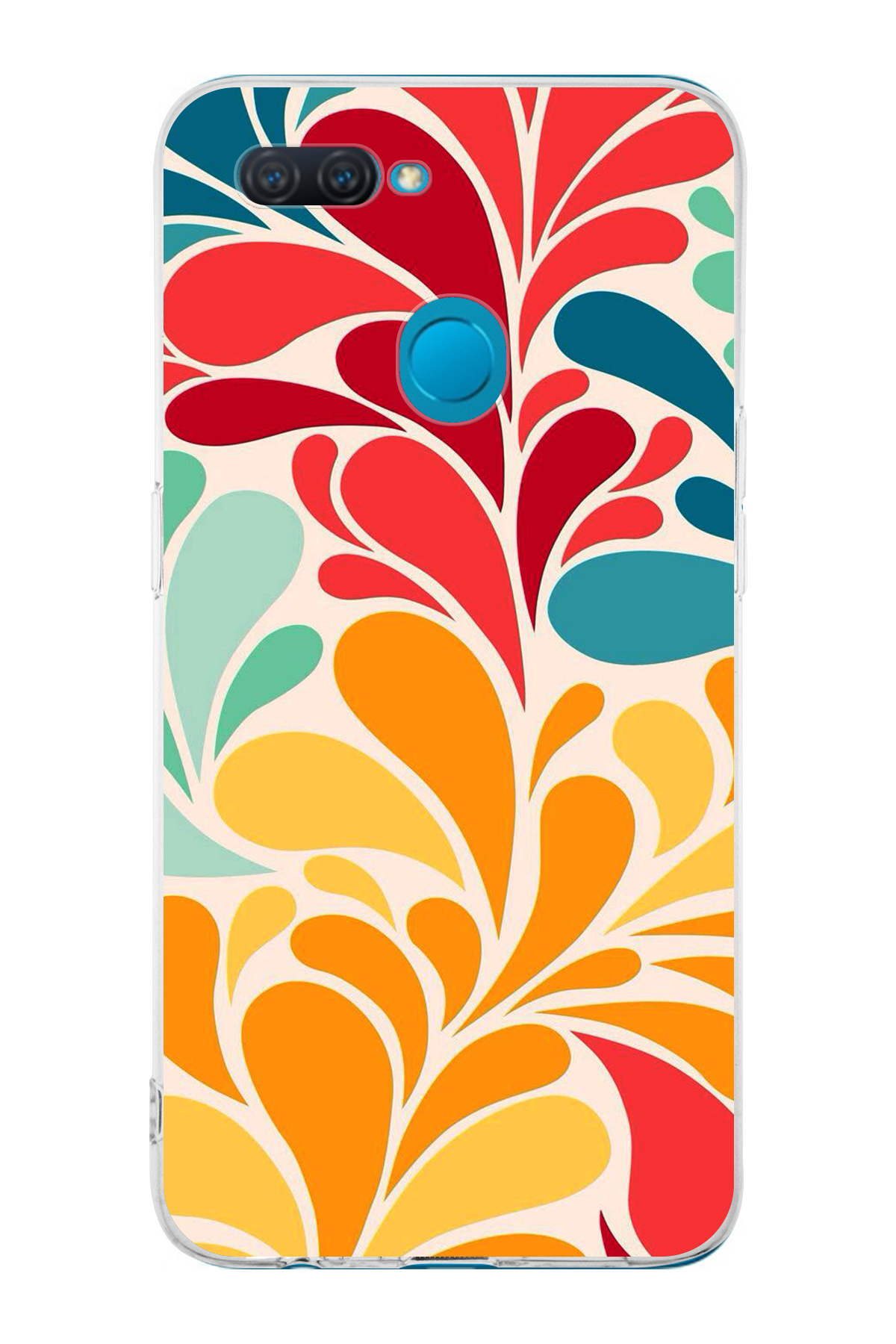 Oppo A5S ile Uyumlu Retro Color 5 Kamera Korumalı Şeffaf Kılıf