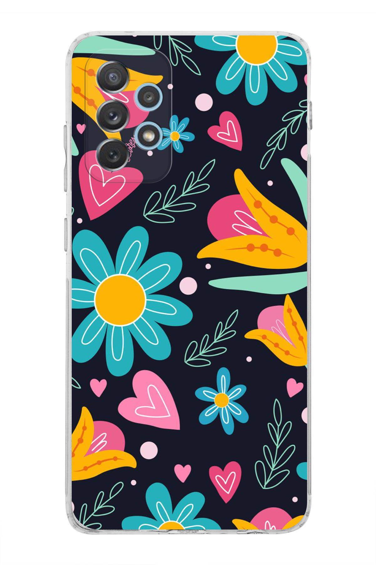 Samsung Galaxy A53 ile Uyumlu Retro Color 1  Kamera Korumalı Şeffaf  Kılıf