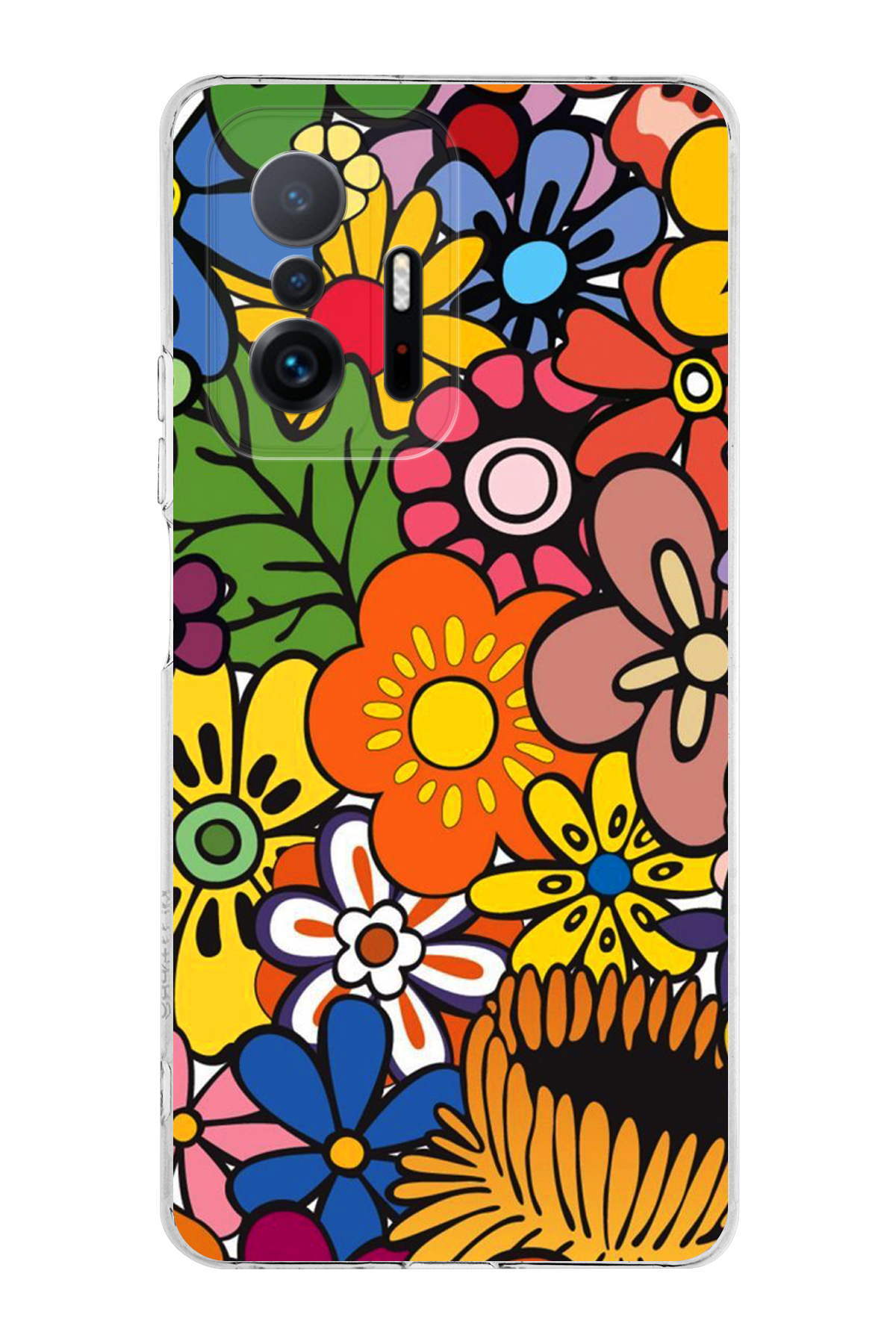 Xiaomi Mi 11T Pro ile Uyumlu Retro Color 2 Kamera Korumalı Şeffaf Kılıf