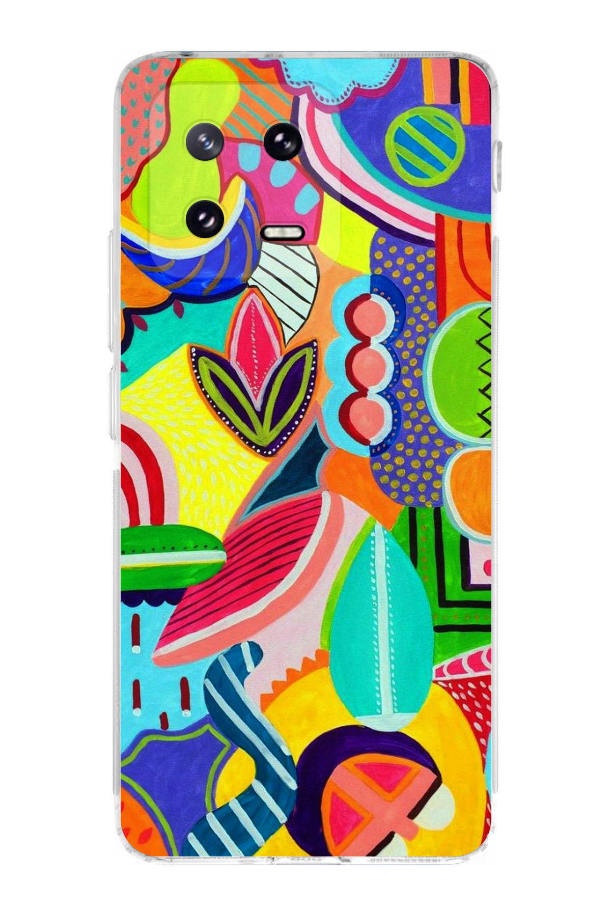 Xiaomi Mi 13 ile Uyumlu Retro Color 6 Kamera Korumalı Şeffaf Kılıf