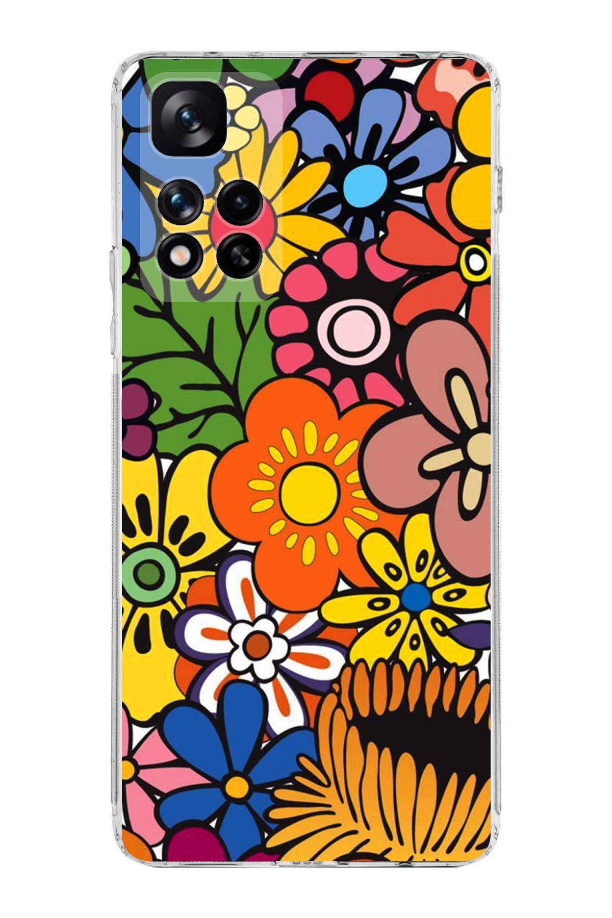 Xiaomi Redmi Note 11 Pro Plus 5G ile Uyumlu Retro Color 2 Kamera Korumalı Şeffaf Kılıf