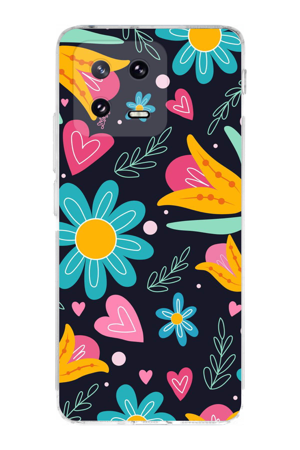 Xiaomi Mi 13 ile Uyumlu Retro Color 1 Kamera Korumalı Şeffaf Kılıf