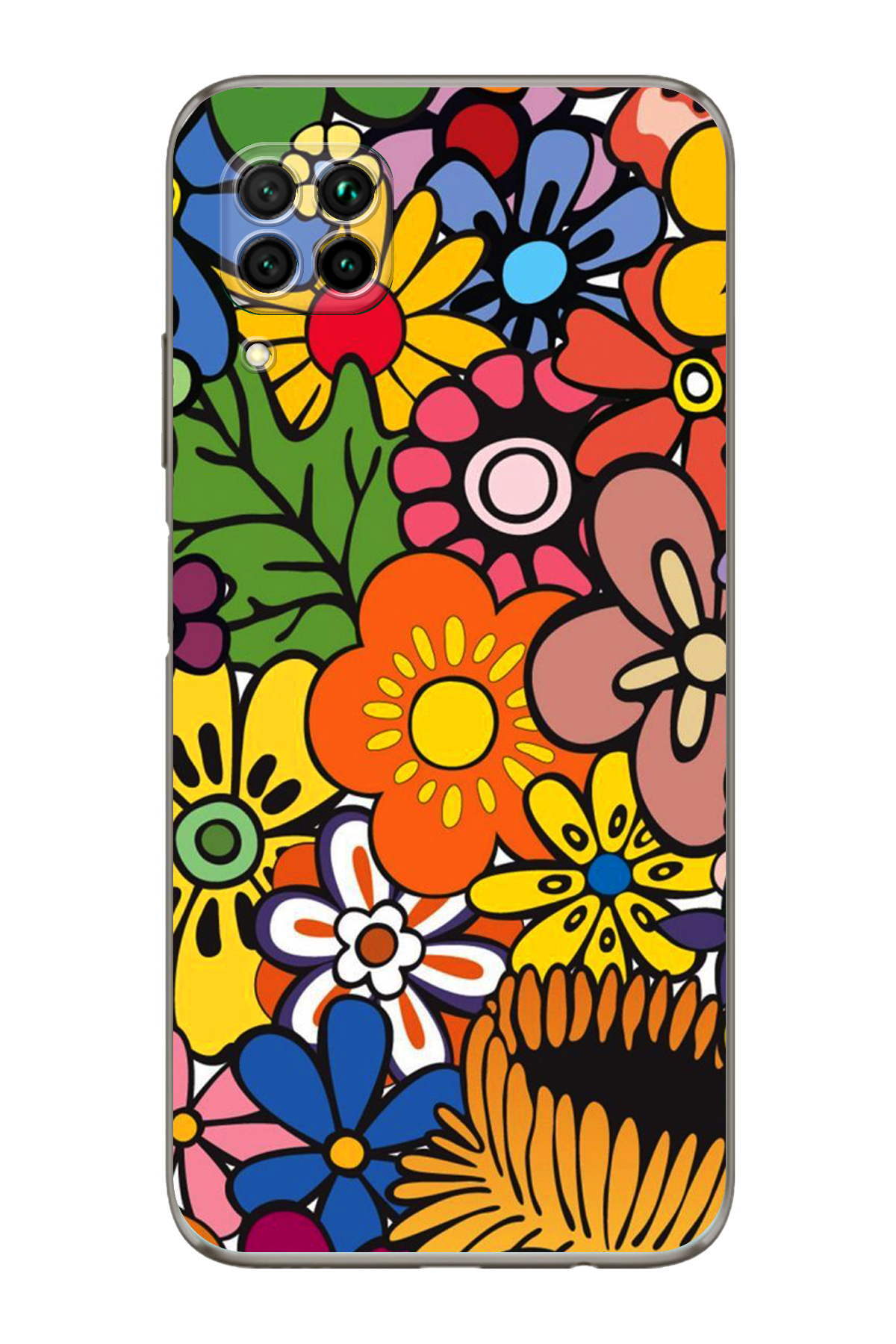 Huawei P40 Lite ile Uyumlu Retro Color 2 Kamera Korumalı Şeffaf Kılıf