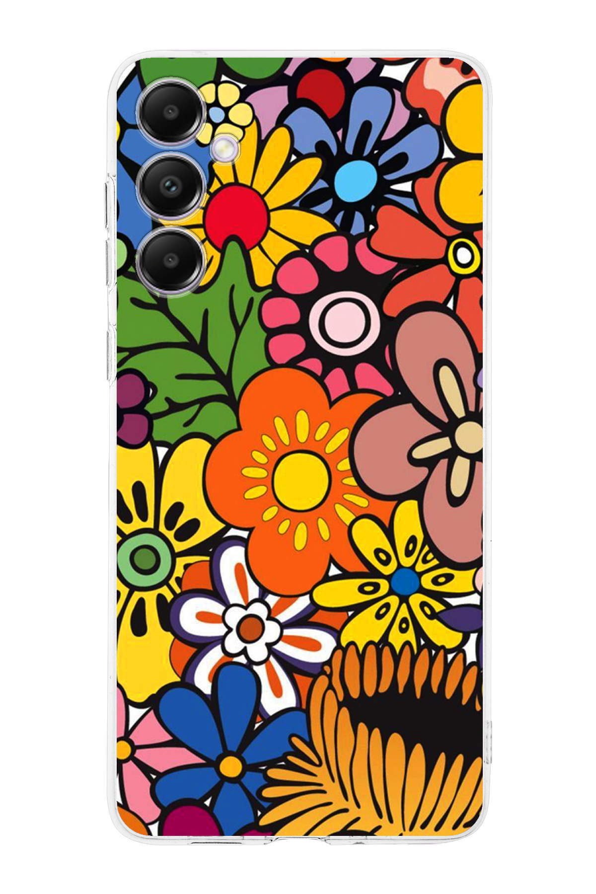 Samsung Galaxy A05S ile Uyumlu Retro Color 2 Kamera Korumalı Şeffaf Kılıf