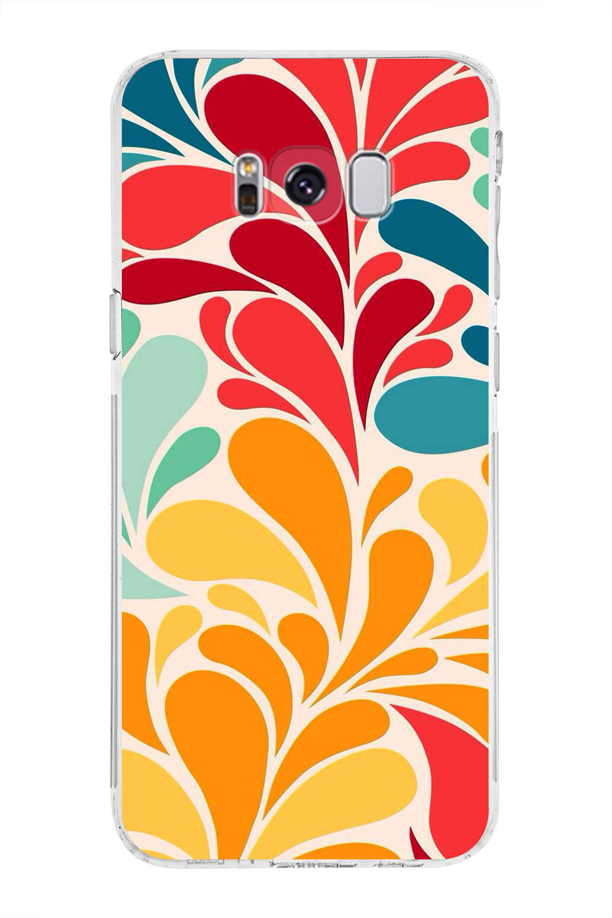 Samsung Galaxy S8 Plus ile Uyumlu Retro Color 5 Kamera Korumalı Şeffaf Kılıf