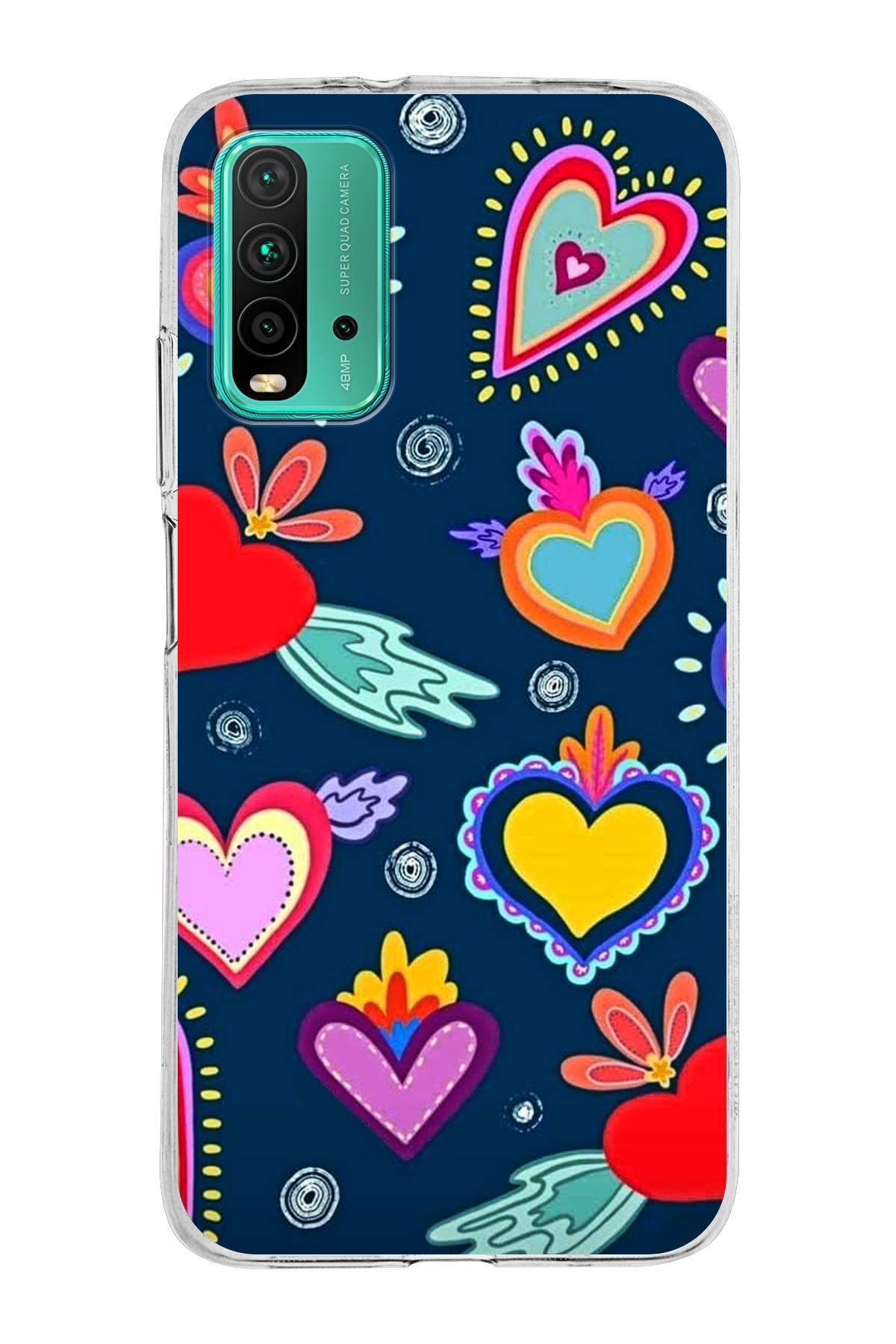 Poco M3 ile Uyumlu Retro Color 3 Kamera Korumalı Şeffaf Kılıf