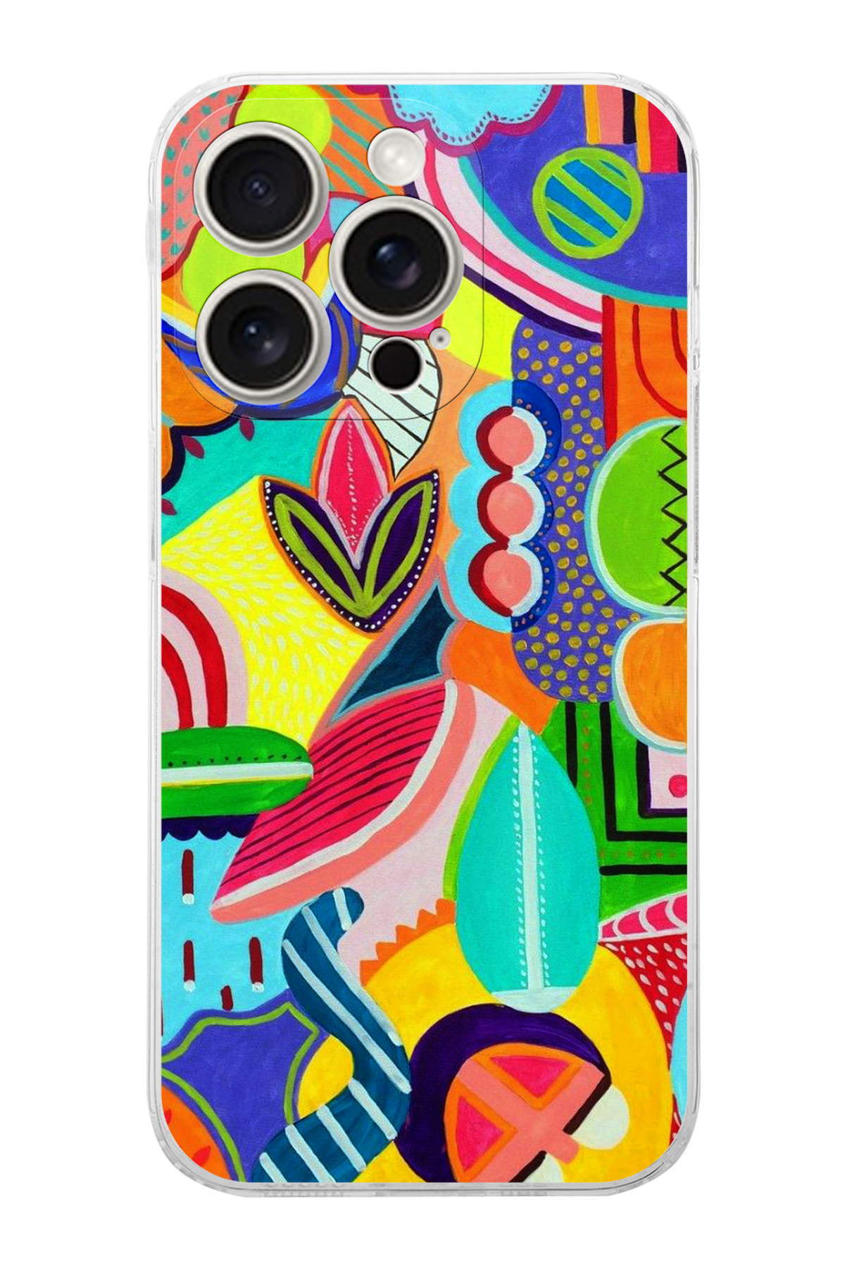 iPhone 15 Pro Max ile Uyumlu Retro Color 6 Kamera Korumalı Şeffaf Kılıf