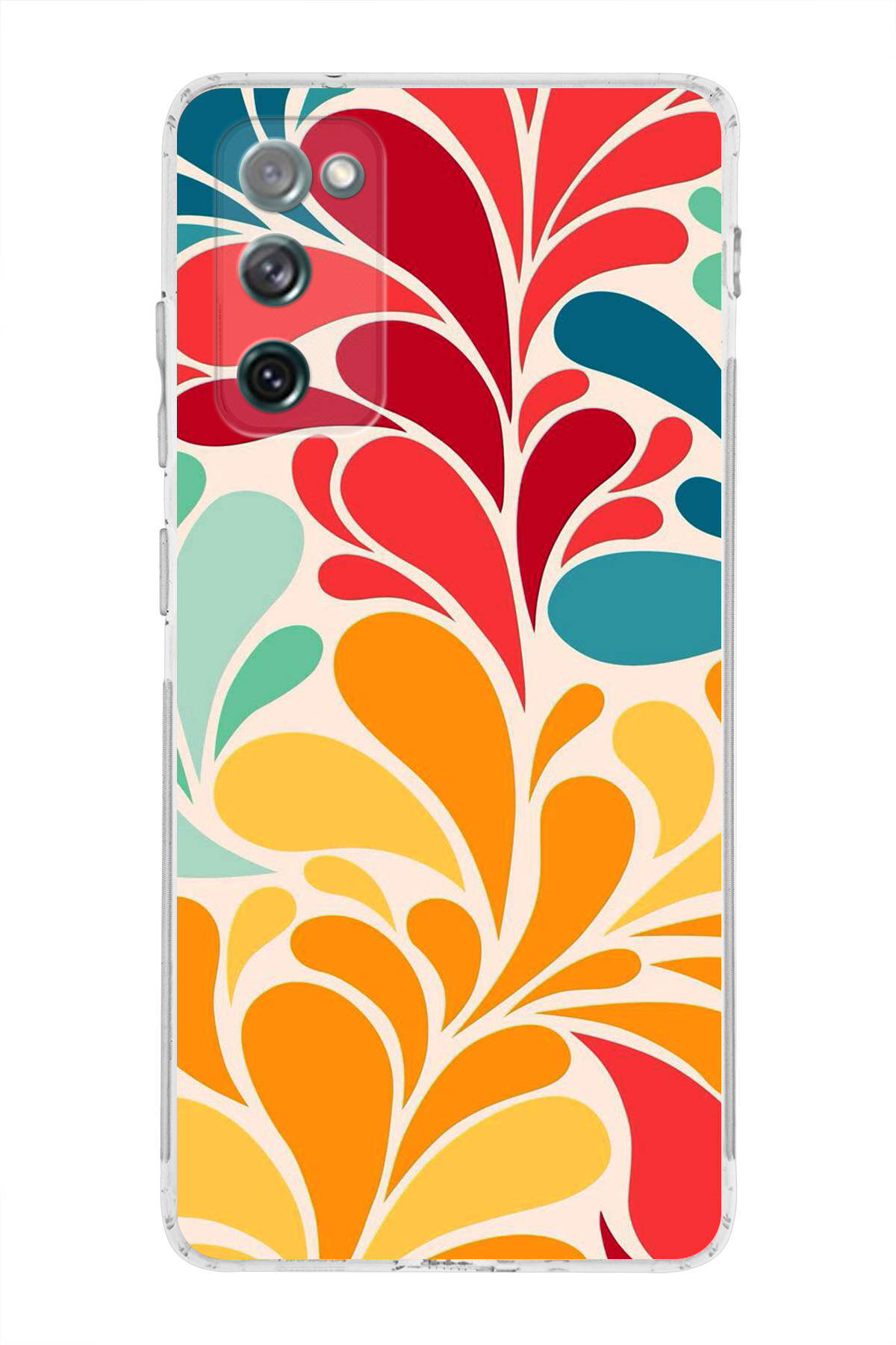 Samsung Galaxy S20 FE ile Uyumlu Retro Color 5 Kamera Korumalı Şeffaf Kılıf