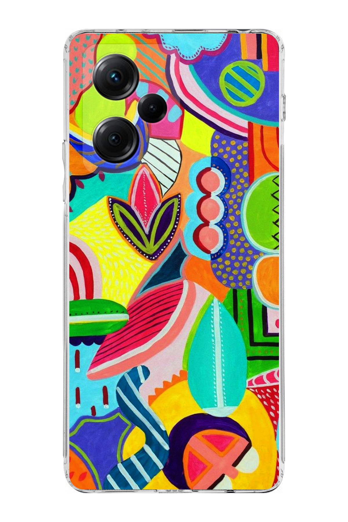 Poco X5 Pro 5G ile Uyumlu Retro Color 6 Kamera Korumalı Şeffaf Kılıf