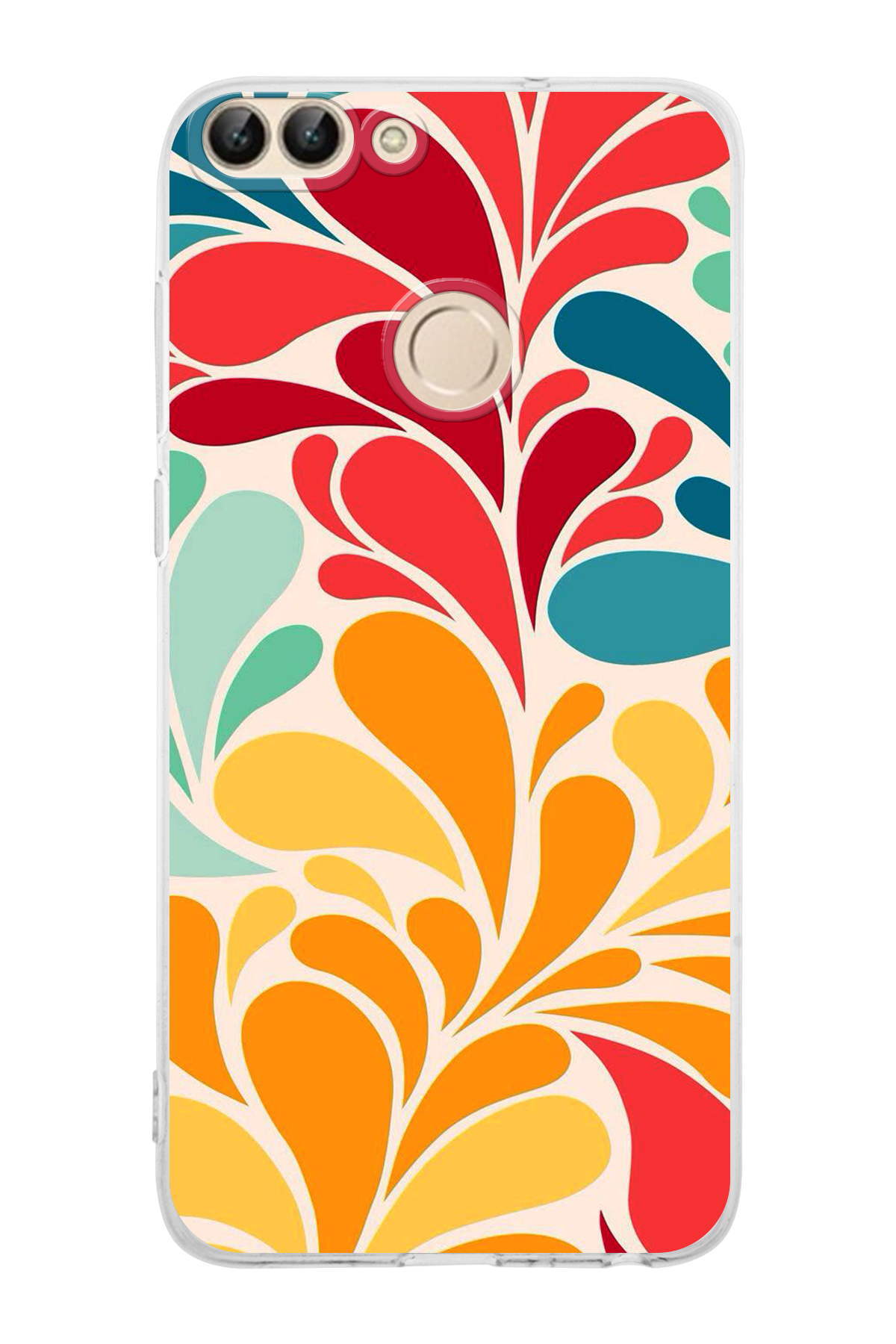 Huawei P Smart ile Uyumlu Retro Color 5 Kamera Korumalı Şeffaf Kılıf