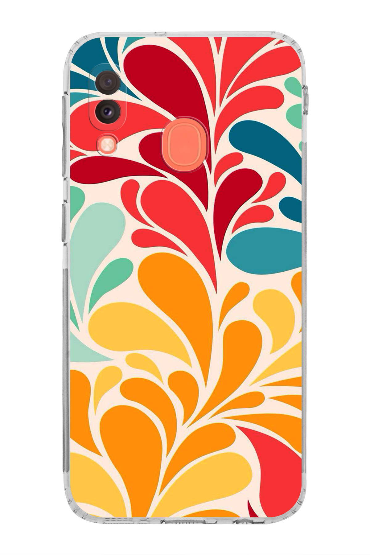 Samsung Galaxy A20e ile Uyumlu Retro Color 5 Kamera Korumalı Şeffaf Kılıf